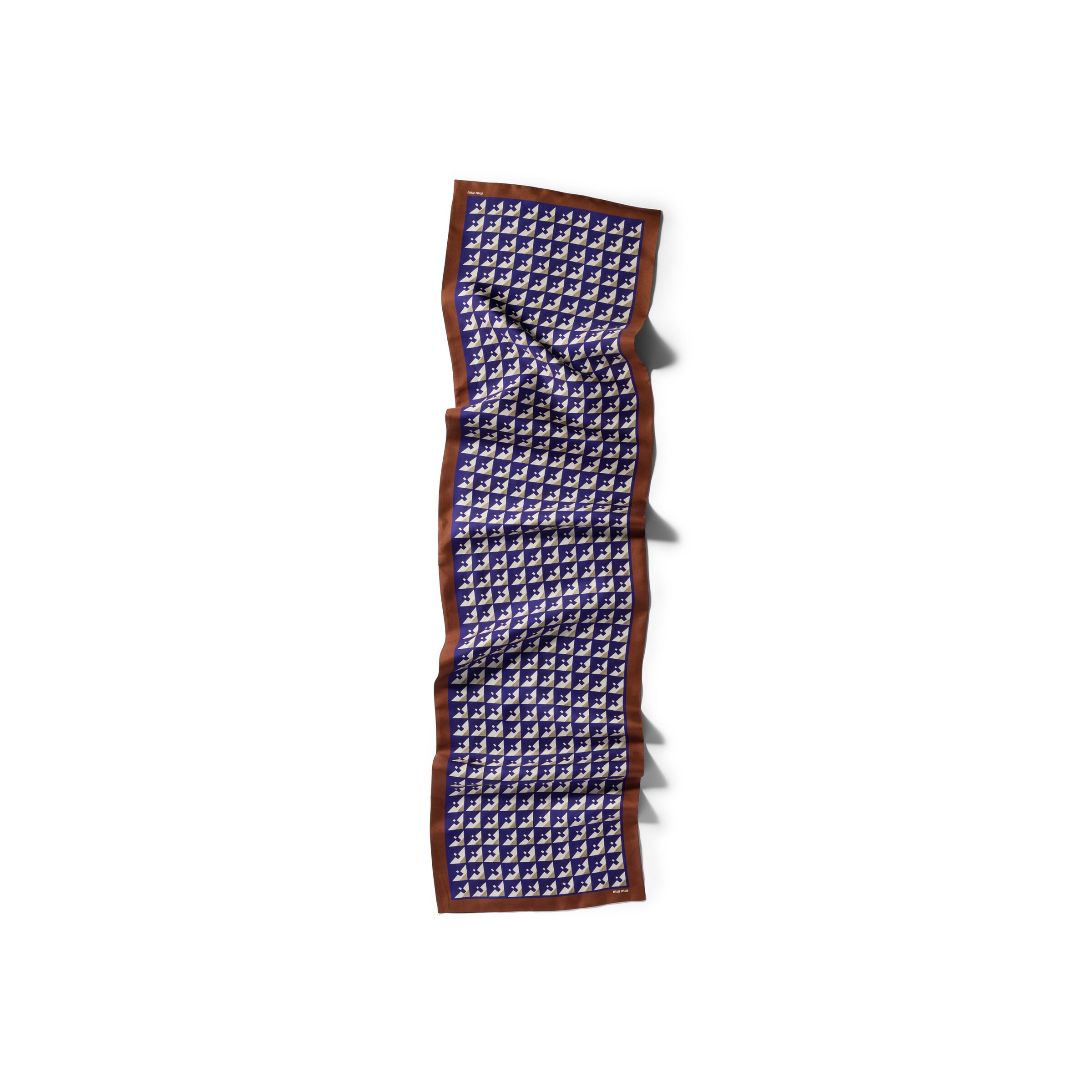 Miu Miu Printed Silk Scarf In Multi