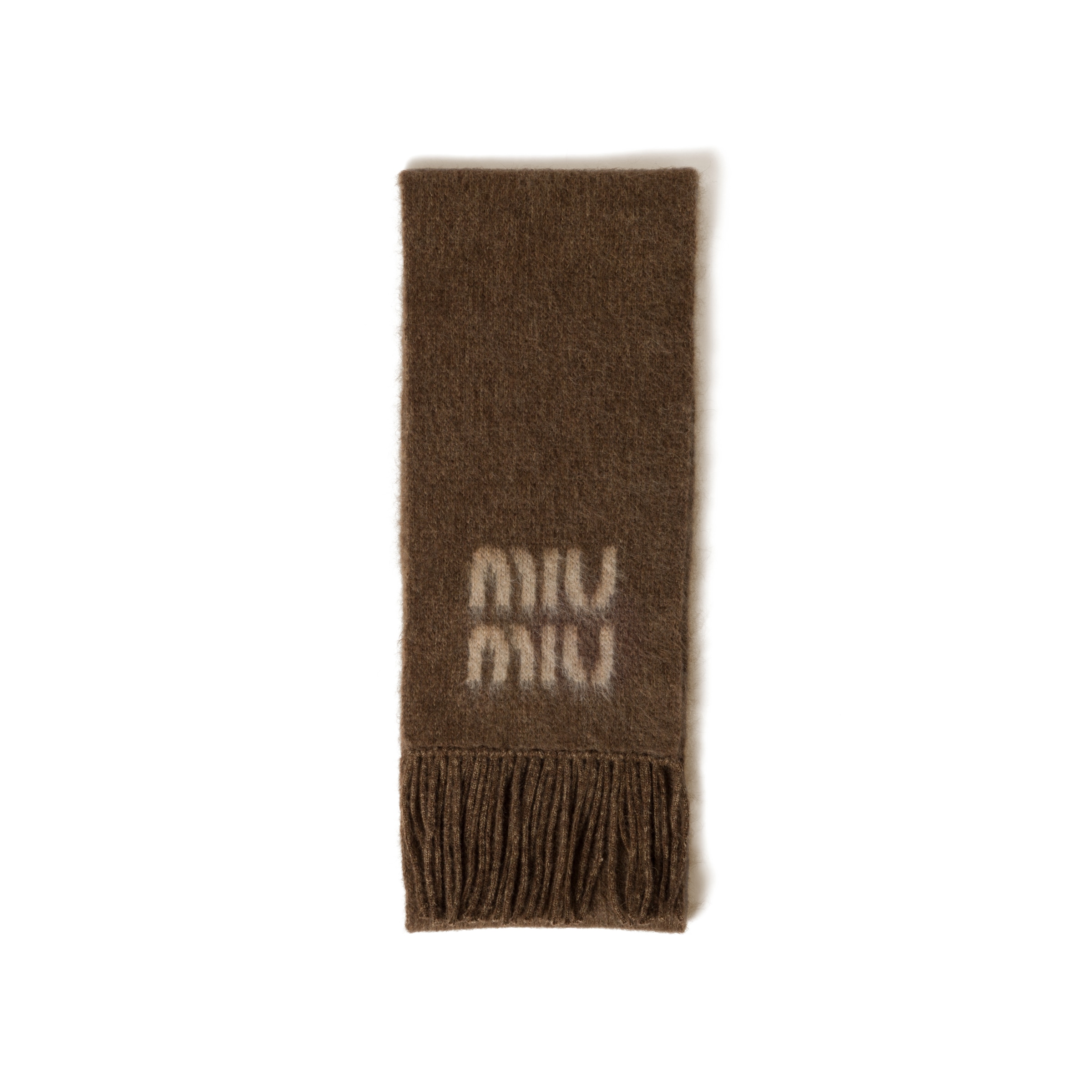 Miu Miu Wool And Mohair Scarf In Brown