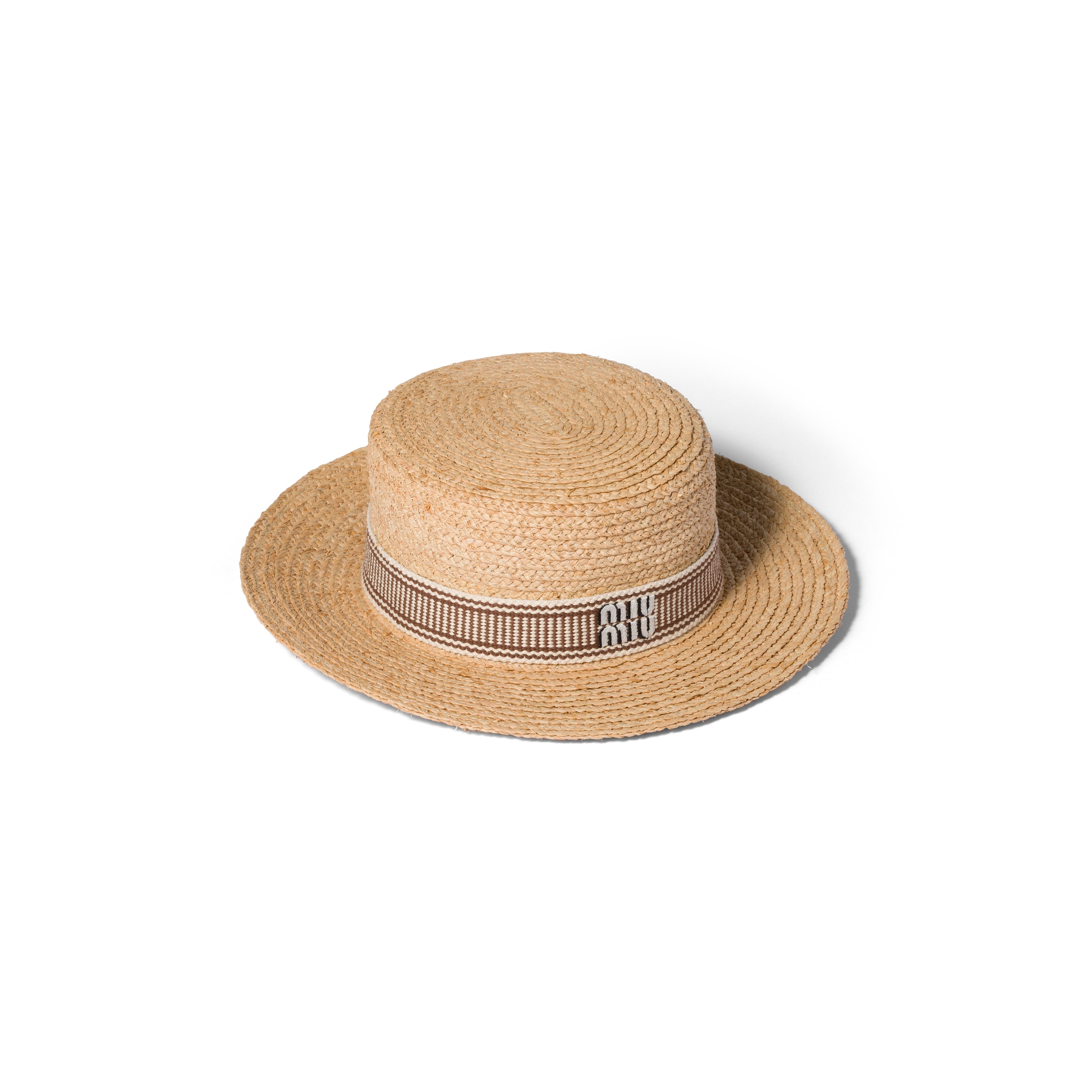 Miu Miu Raffia Hat, Woman, Beige/tobacco, Size M