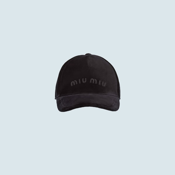 Black velvet baseball cap Clearance