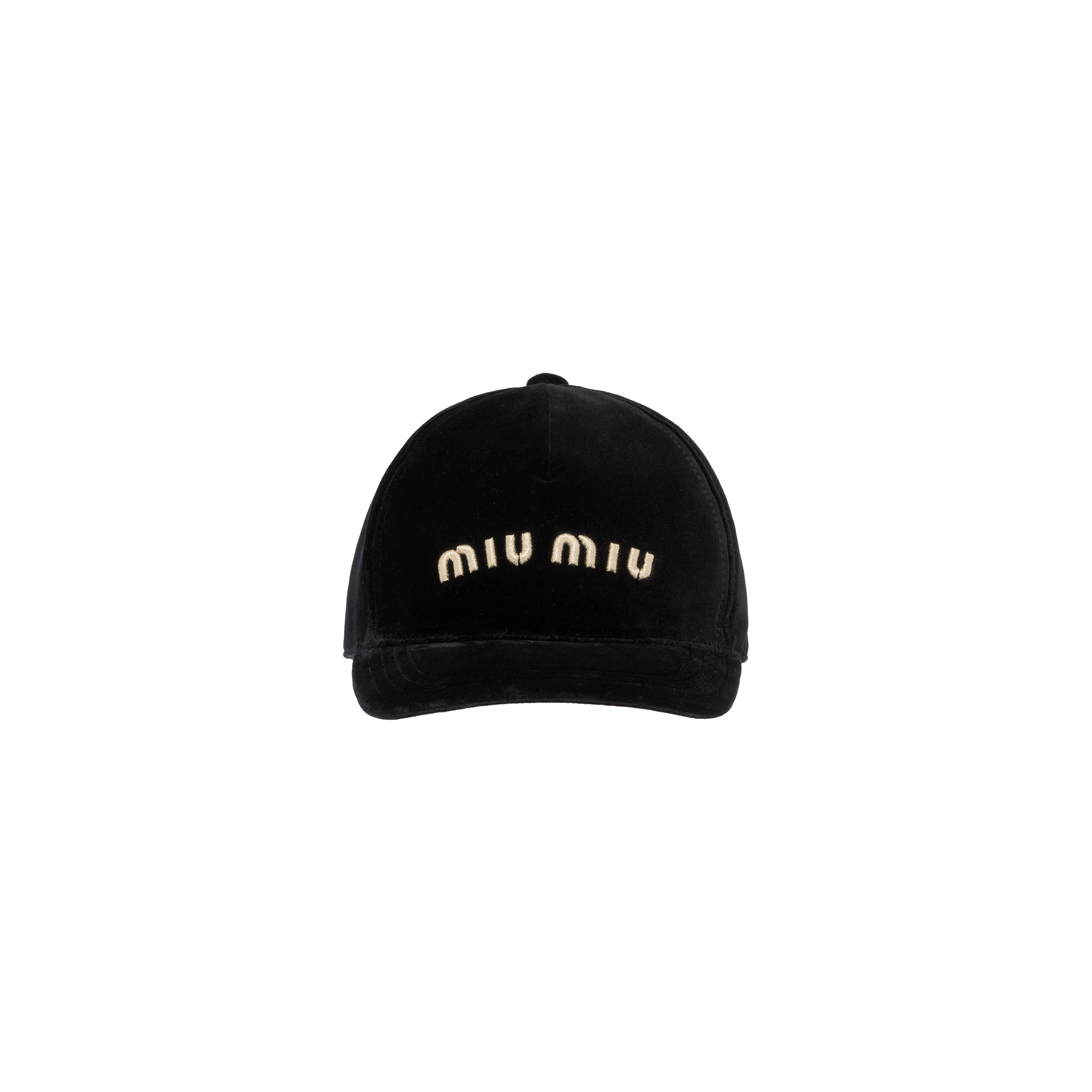 Velvet Baseball Cap Black platinum Miu Miu