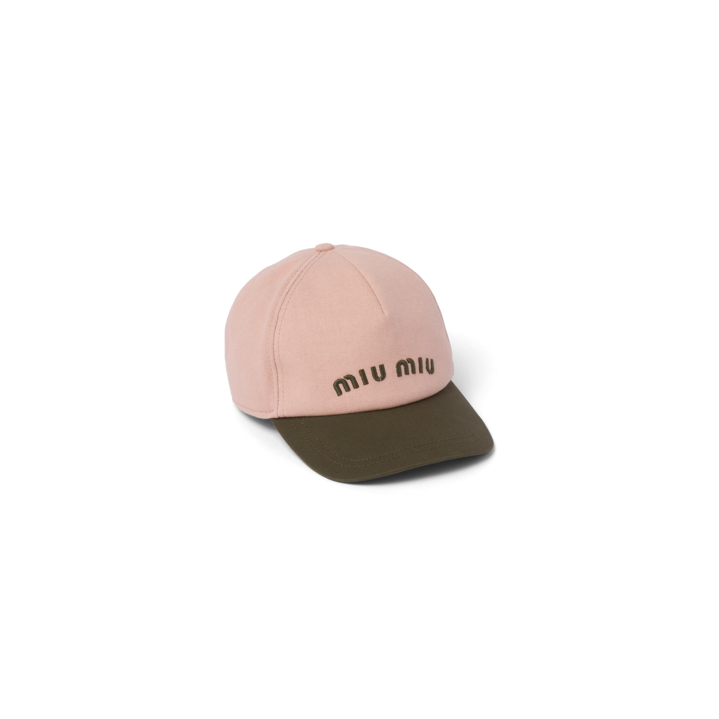 Miu Miu Casquette De Base-ball En Coton, Femme, Rose Orchidée/militaire, Taille L