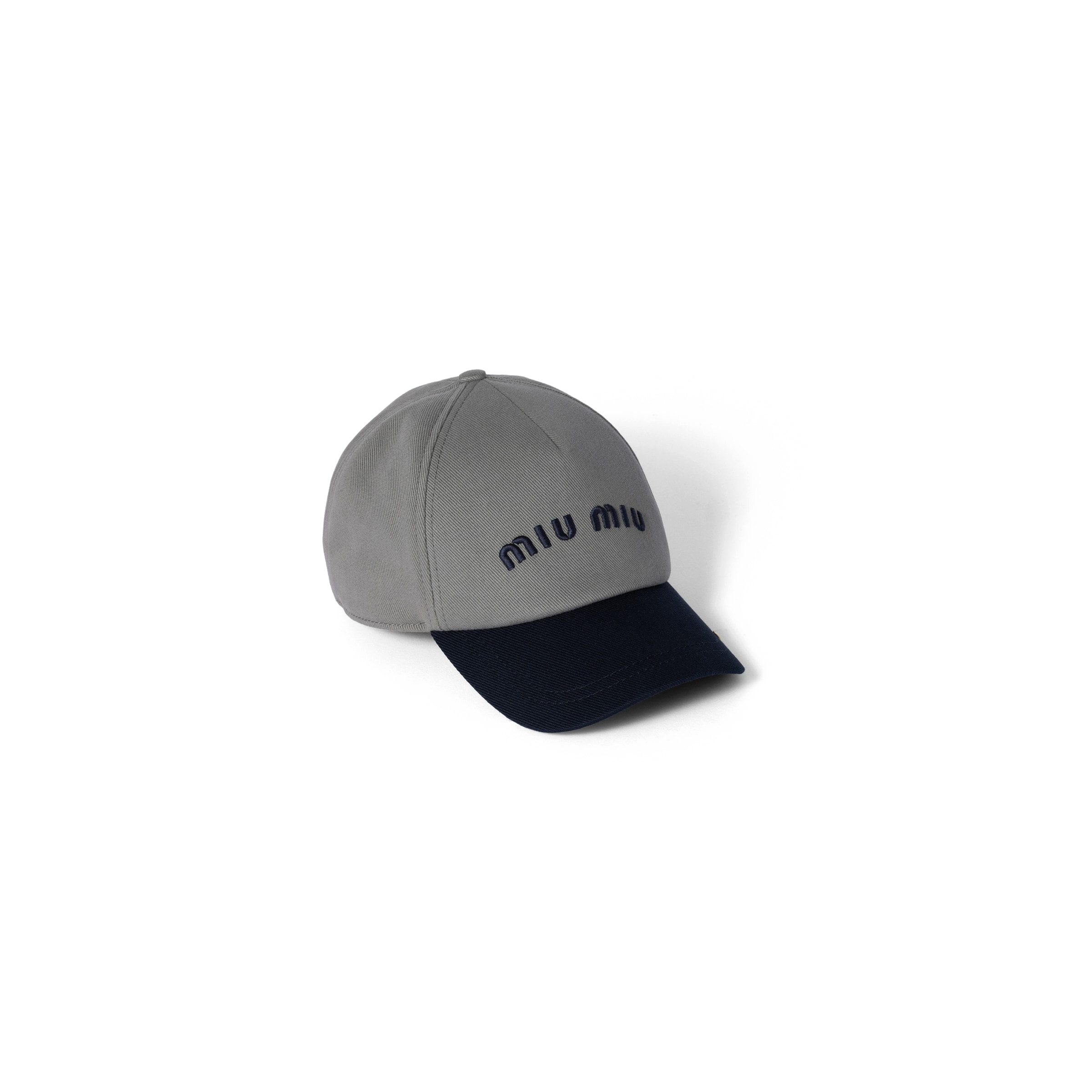 Miu Miu Drill Cap In Grey