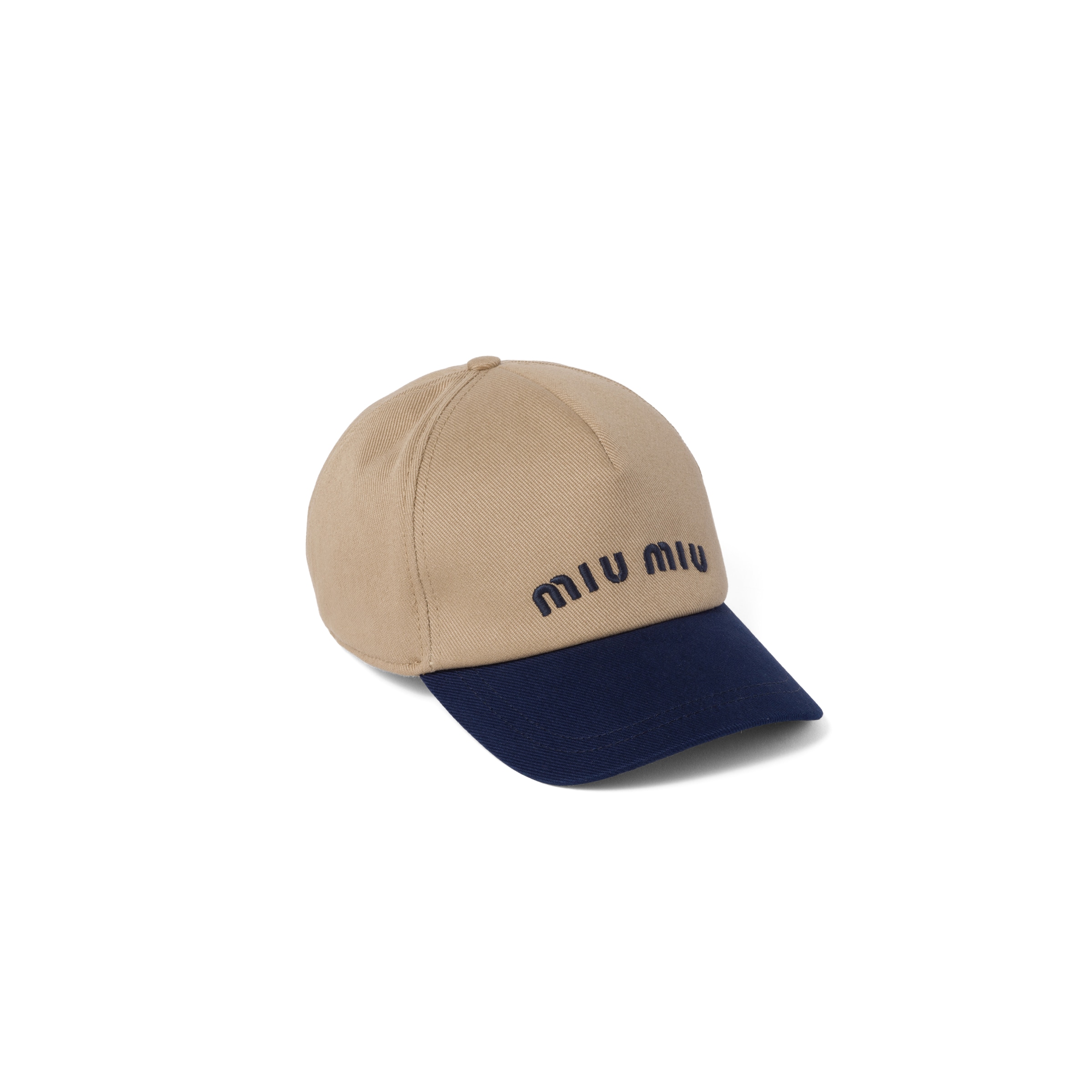 Miu Miu Drill Baseball Cap In Brown