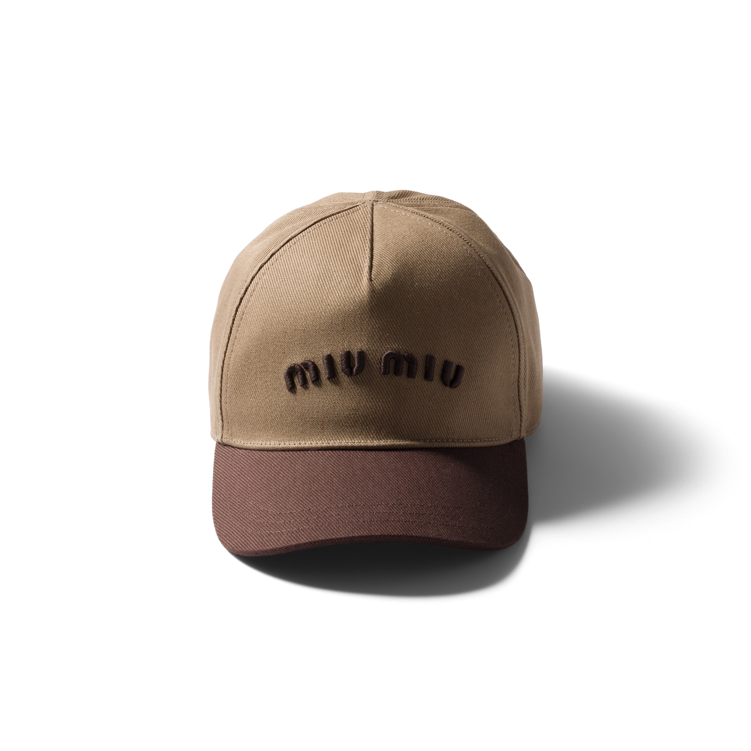 Miu Miu Drill Baseball Cap In Brown