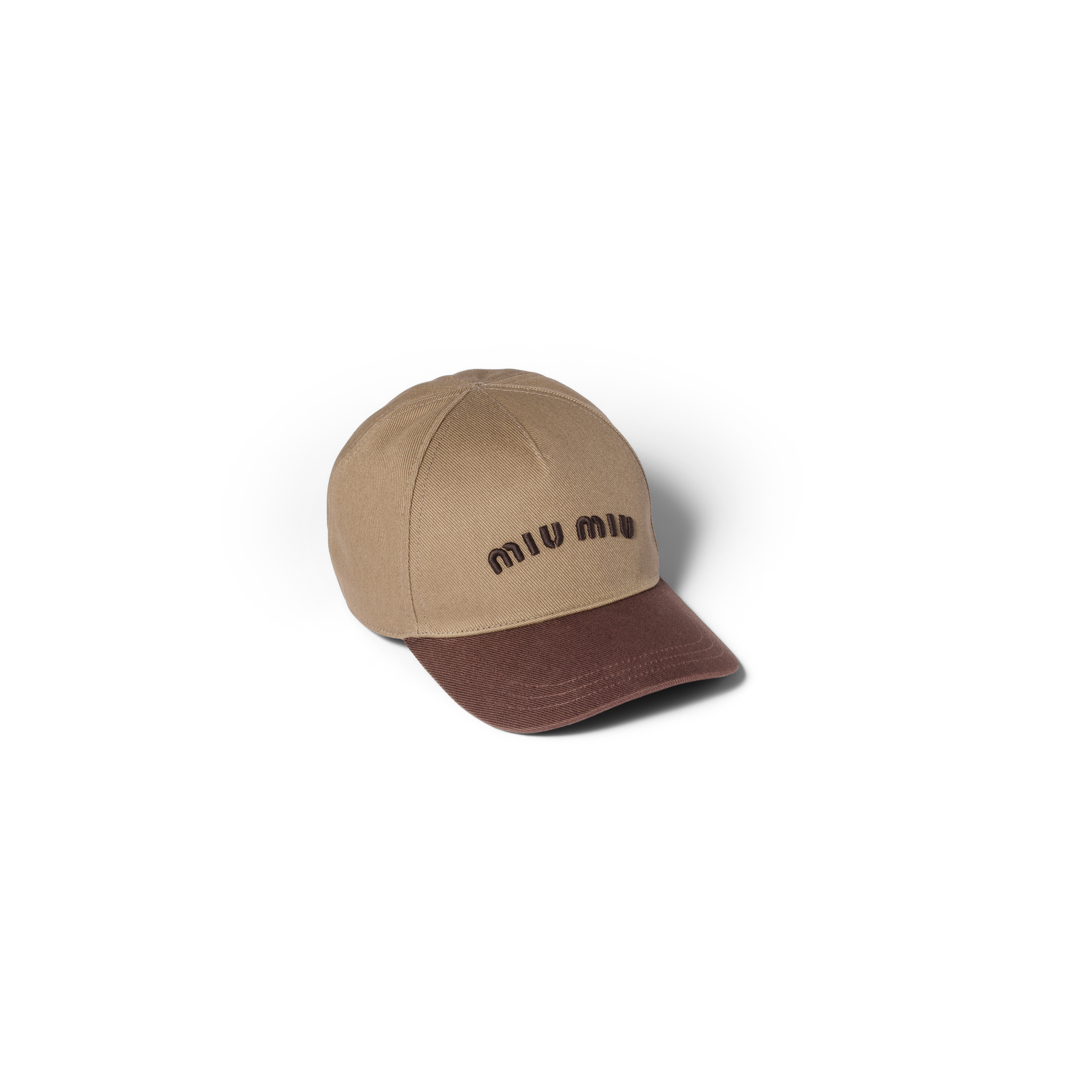 ブラック/ホワイト ドリル ベースボールキャップ | Miu Miu