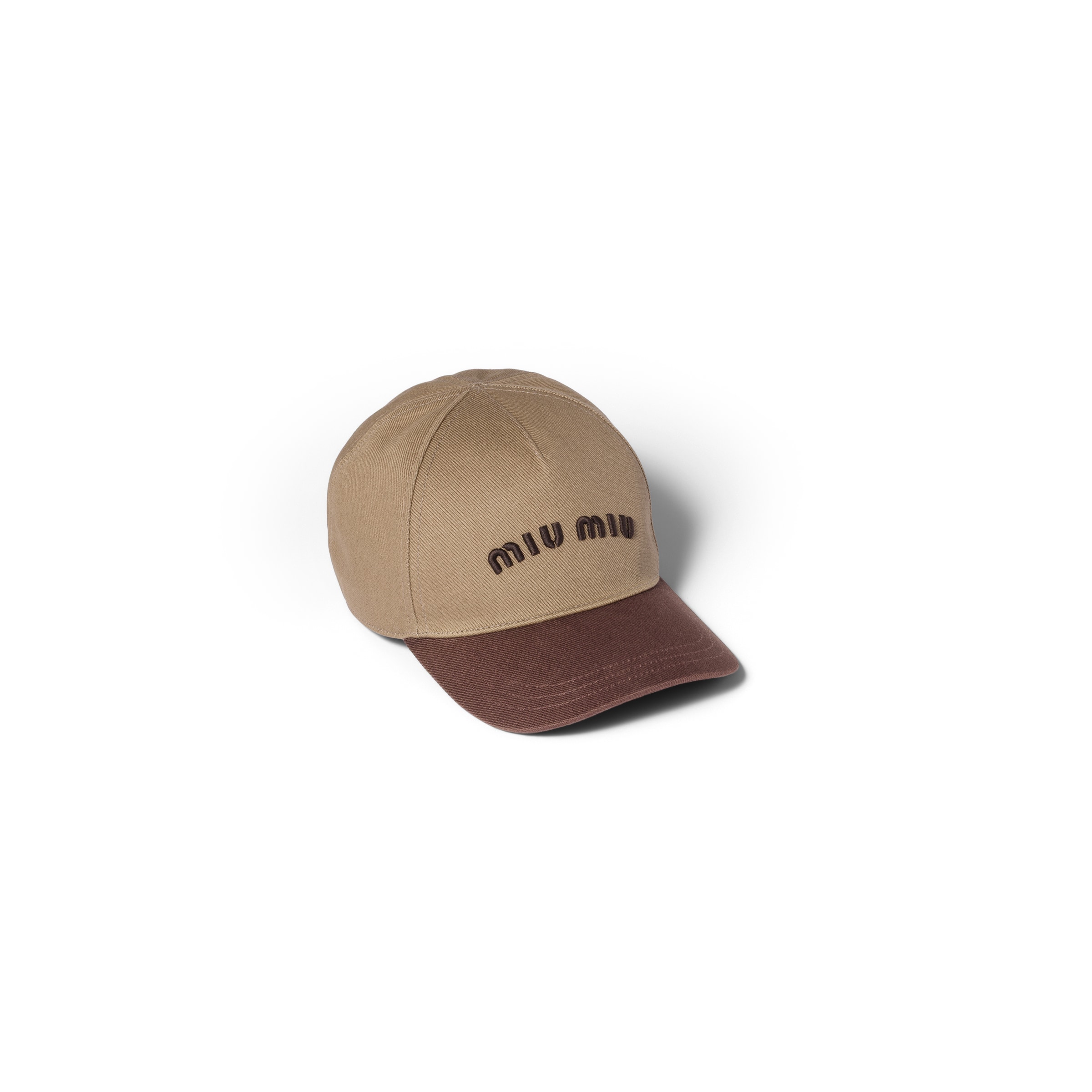 Miu Miu Drill Baseball Cap In Brown