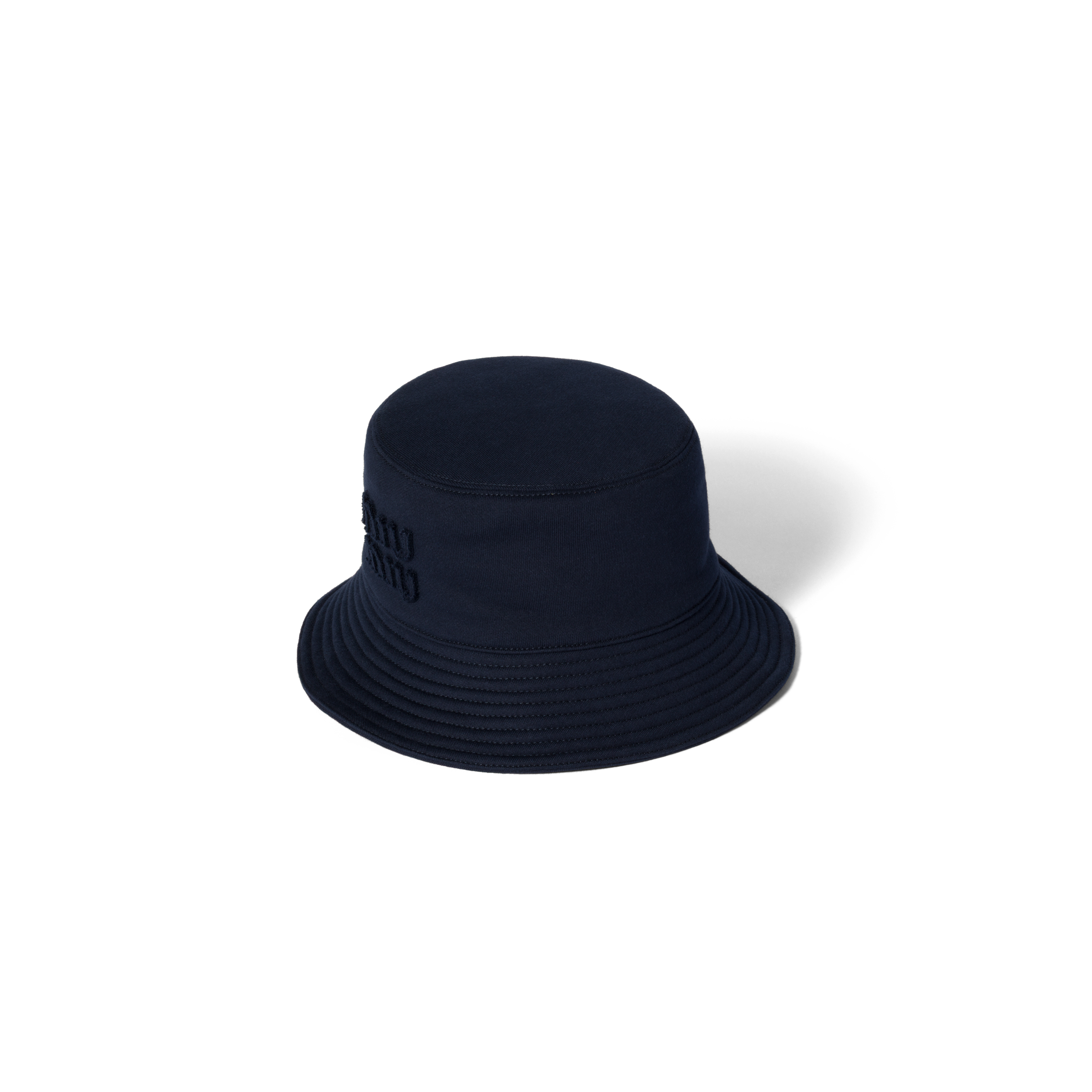 Miu Miu Cotton Fleece Bucket Hat In Navy