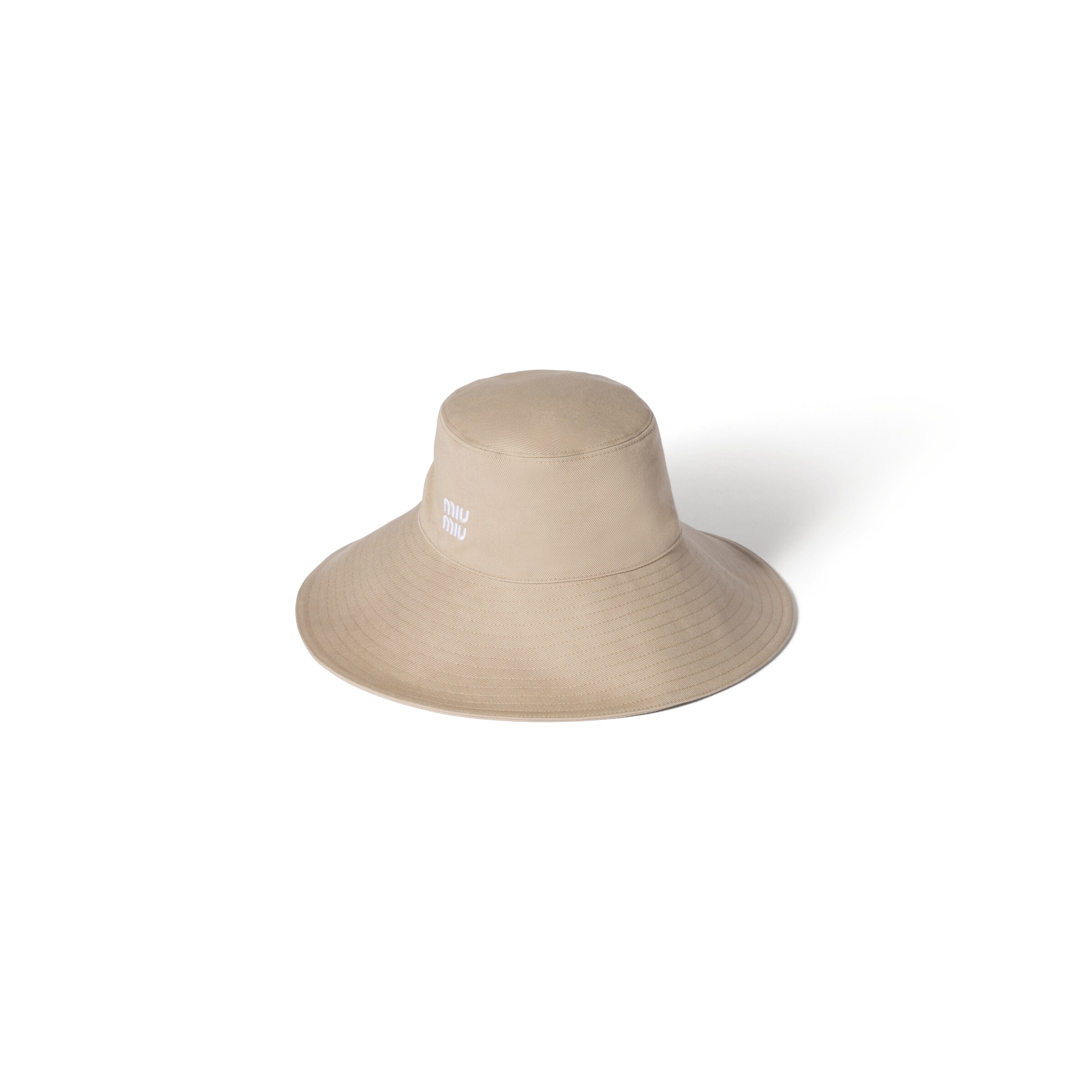 Miu Miu Chapeau En Denim, Femme, Beige/amarante, Taille S