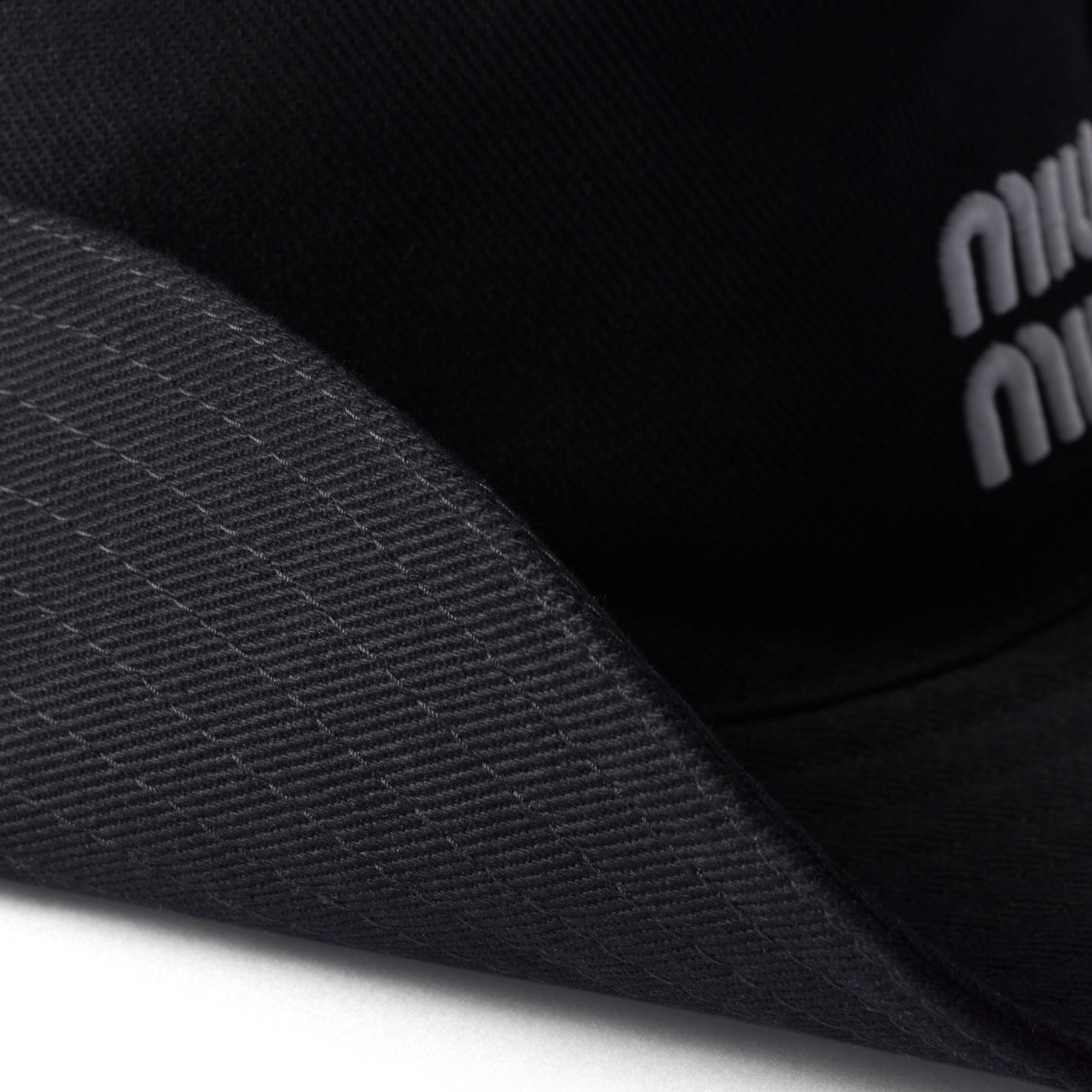 Miu Miu Drill Hat In Black/white