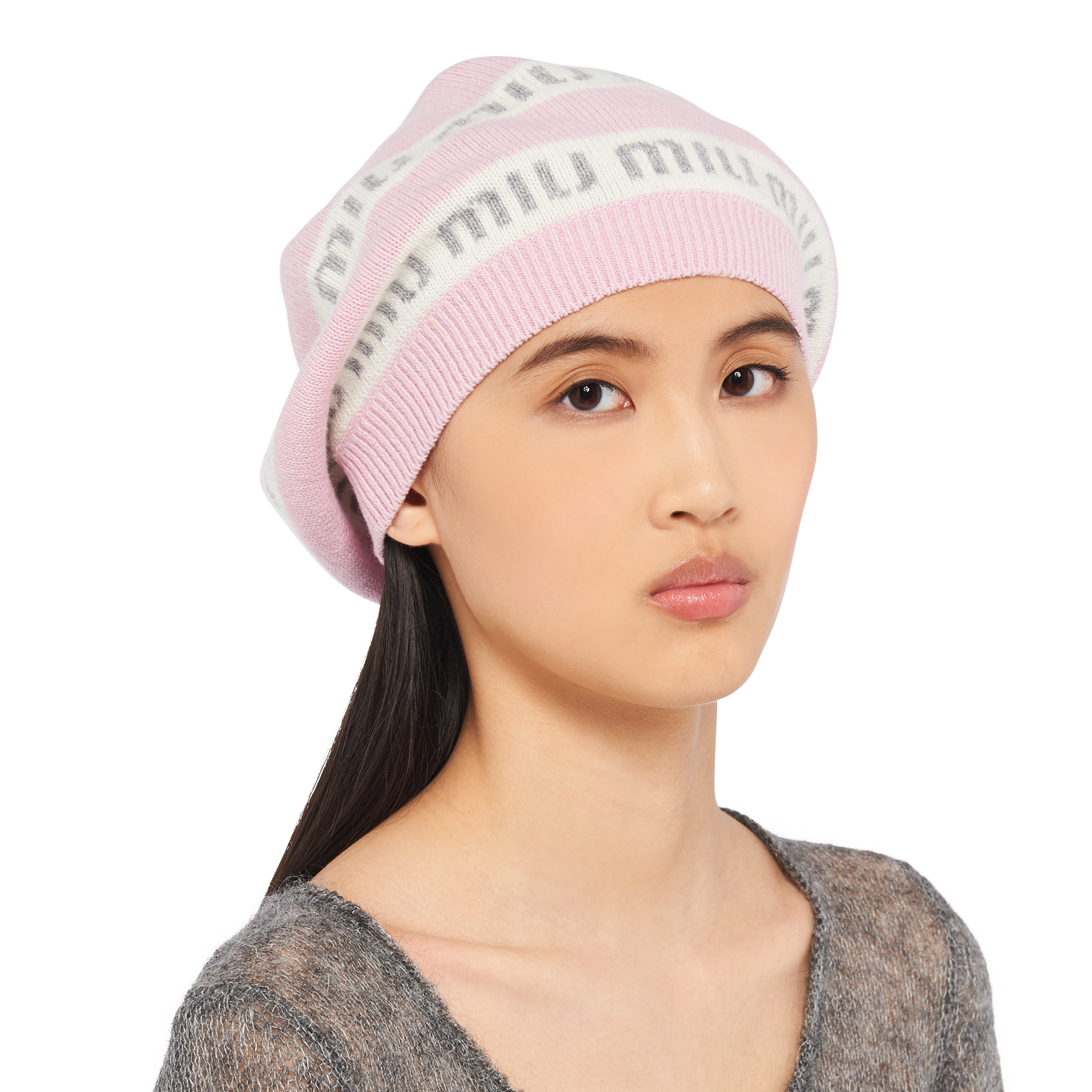 Knit slouchy beanie Pink | Miu Miu