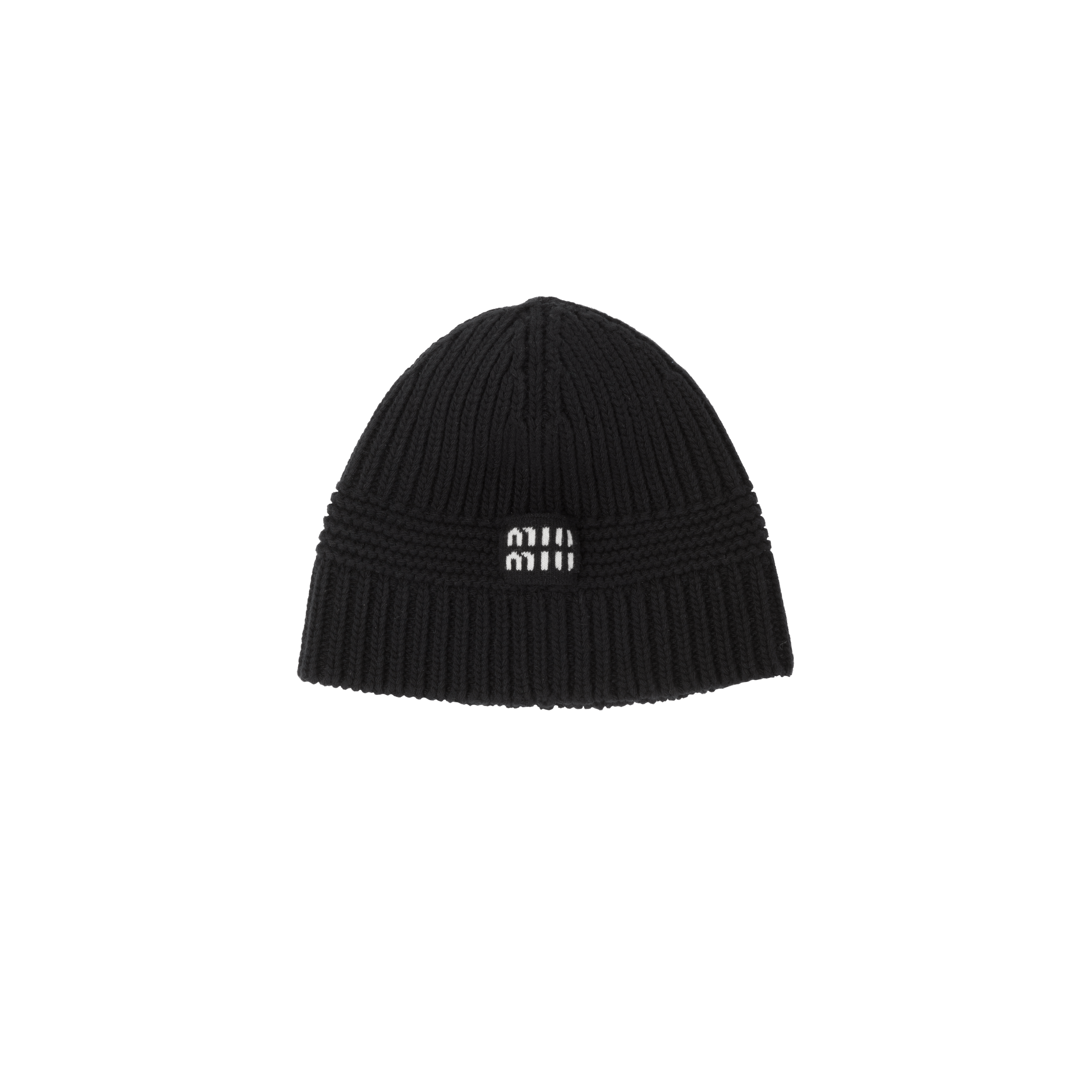 Black Knit Beanie MIU MIU
