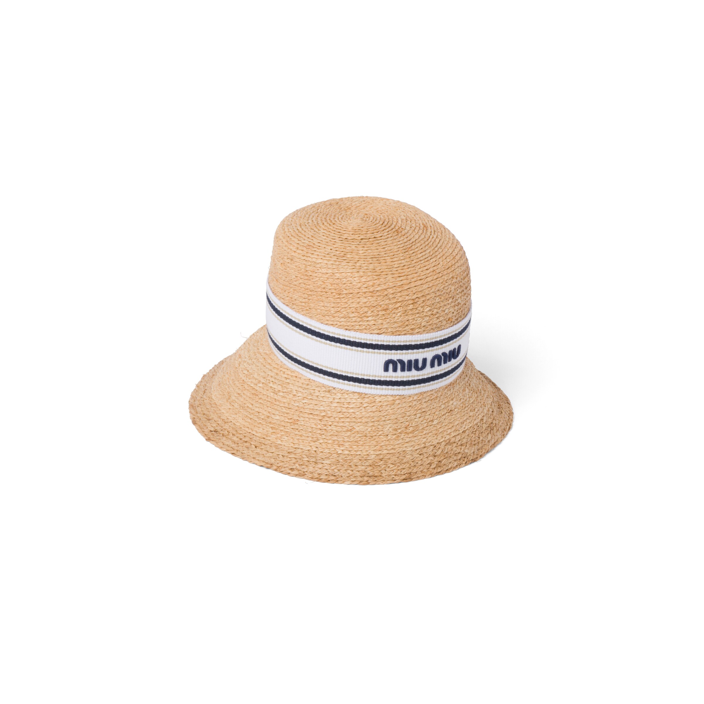Miu Miu Chapeau En Tissu, Femme, Fauve/blanc, Taille M