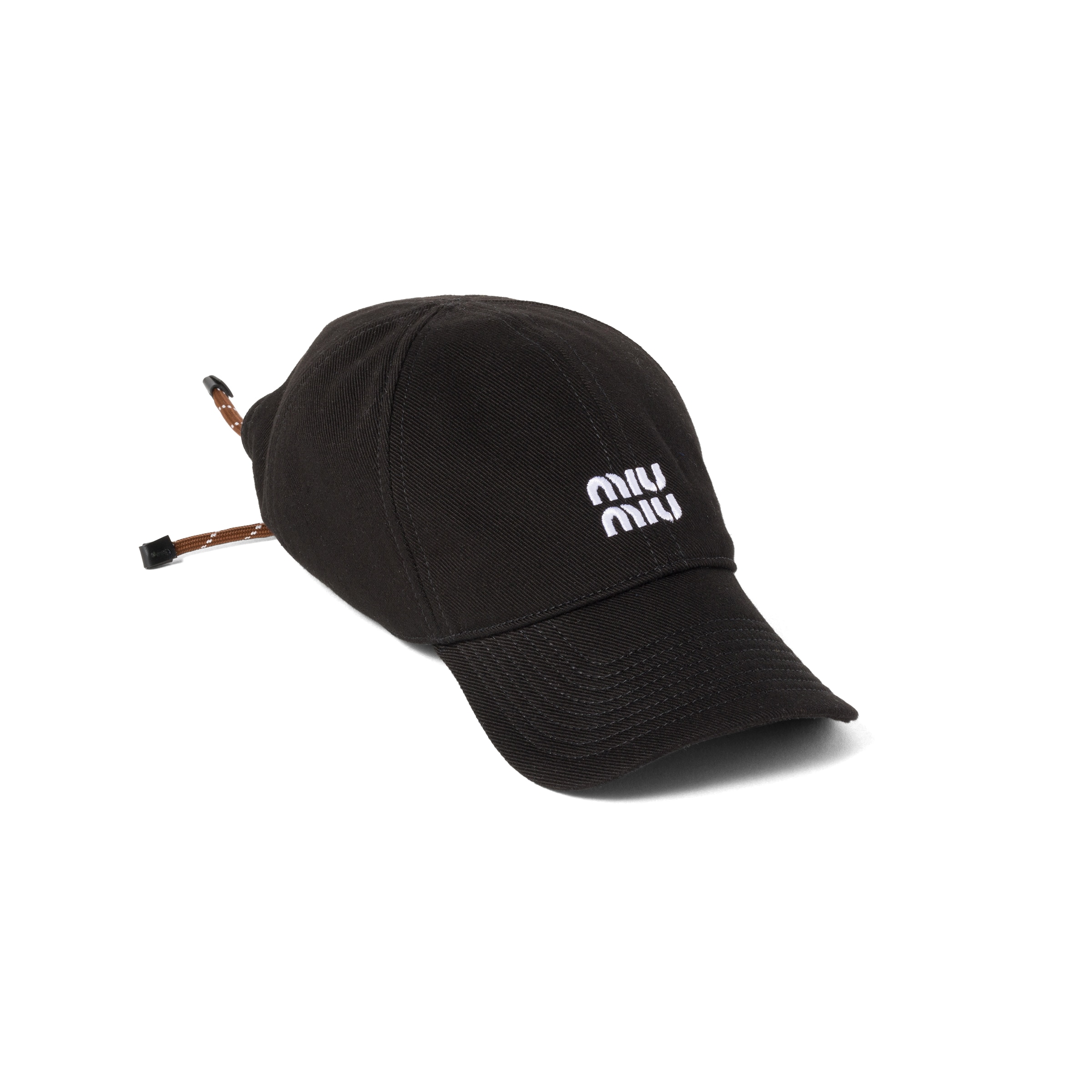 Miu Miu Casquette De Base-ball En Denim, Femme, Noir/tabac, Taille M