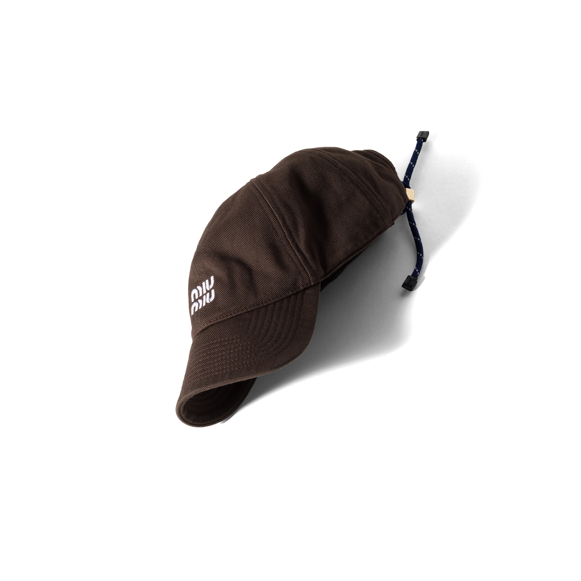 Miu Miu Denim Baseball Cap In Brown