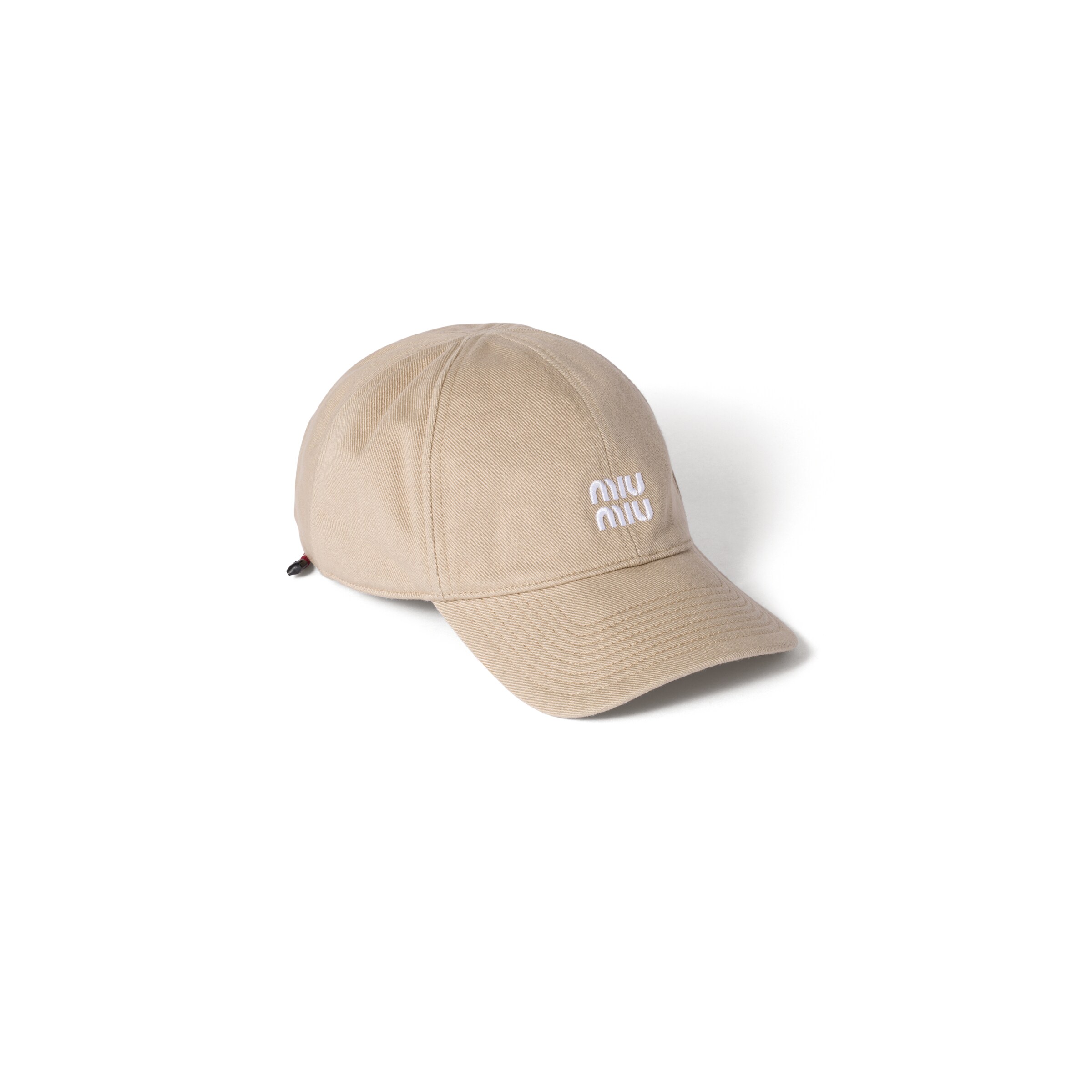 Miu Miu Casquette De Base-ball En Denim, Femme, Beige/amarante, Taille S