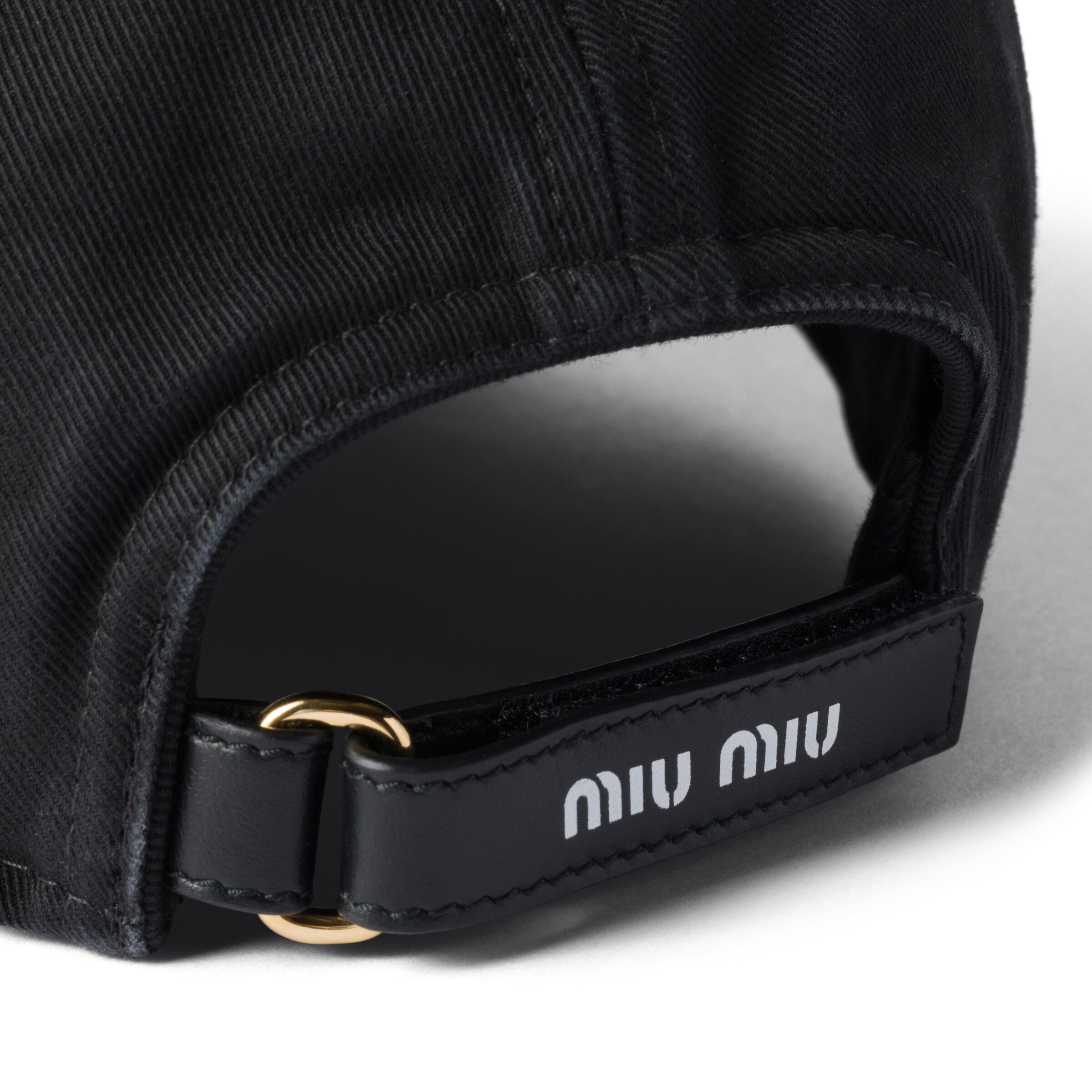 Miu Miu Drill Baseball Cap In Black