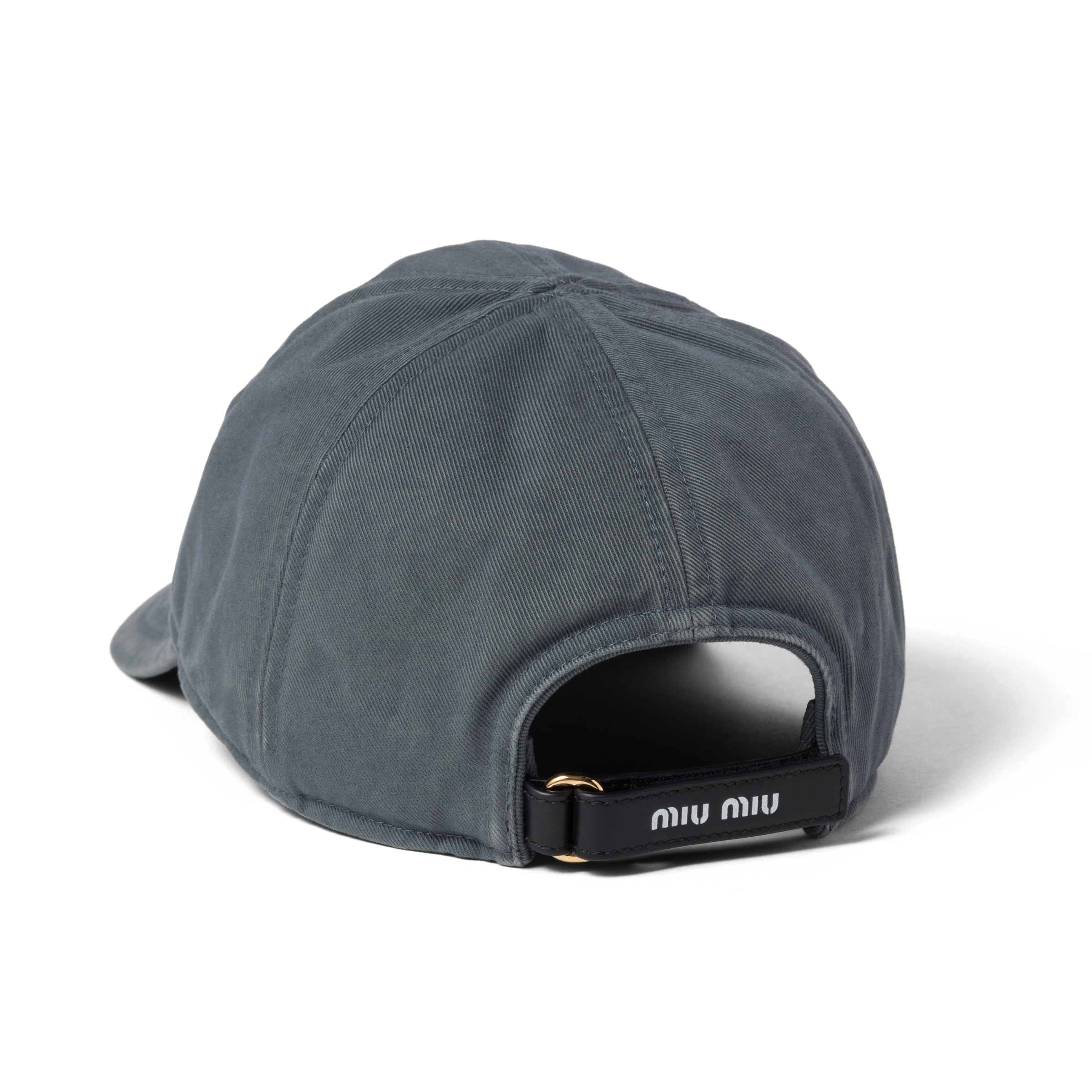 Miu Miu Drill Baseball Cap In Grey