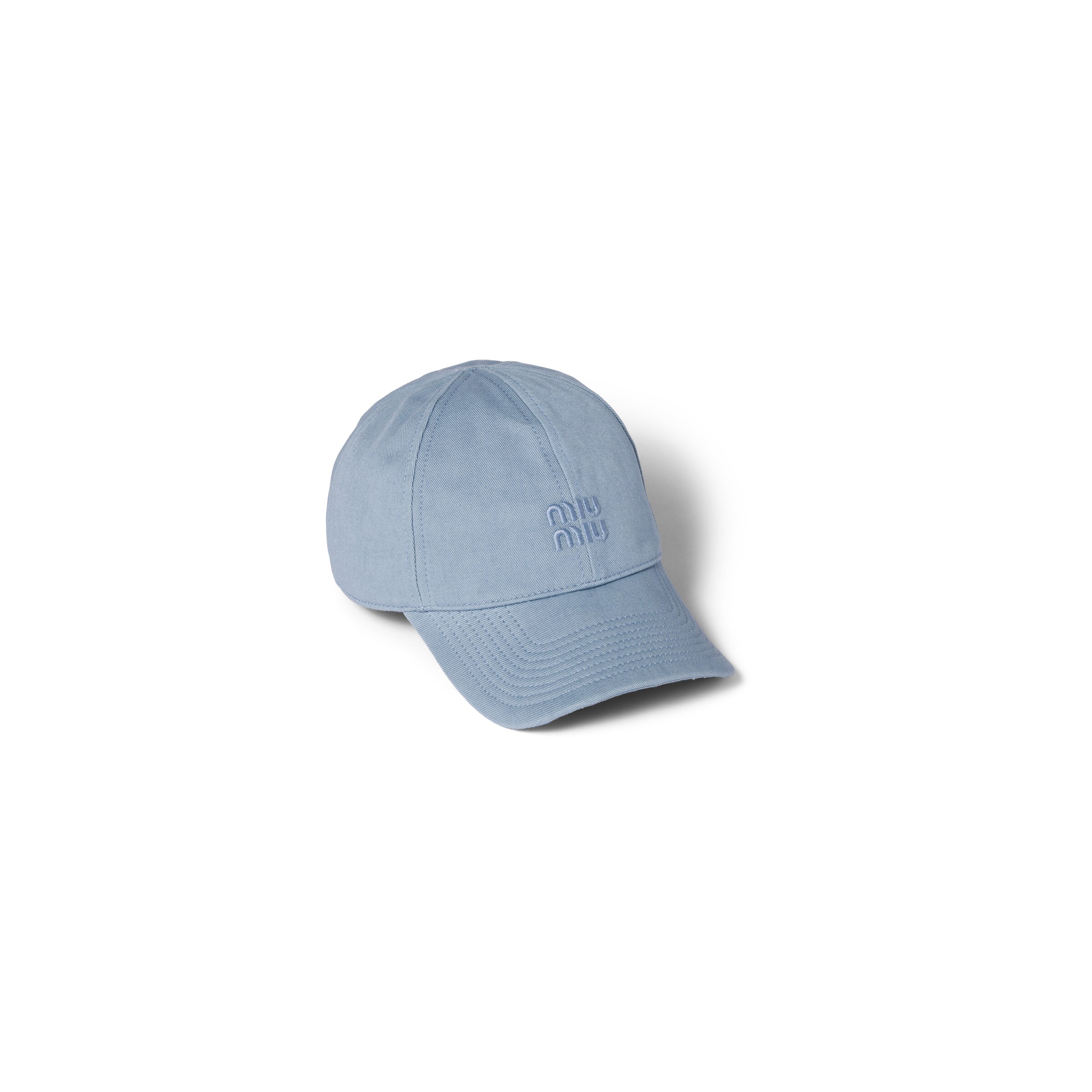 Miu Miu Casquette De Base-ball En Drill, Femme, Bleu Astral, Taille L