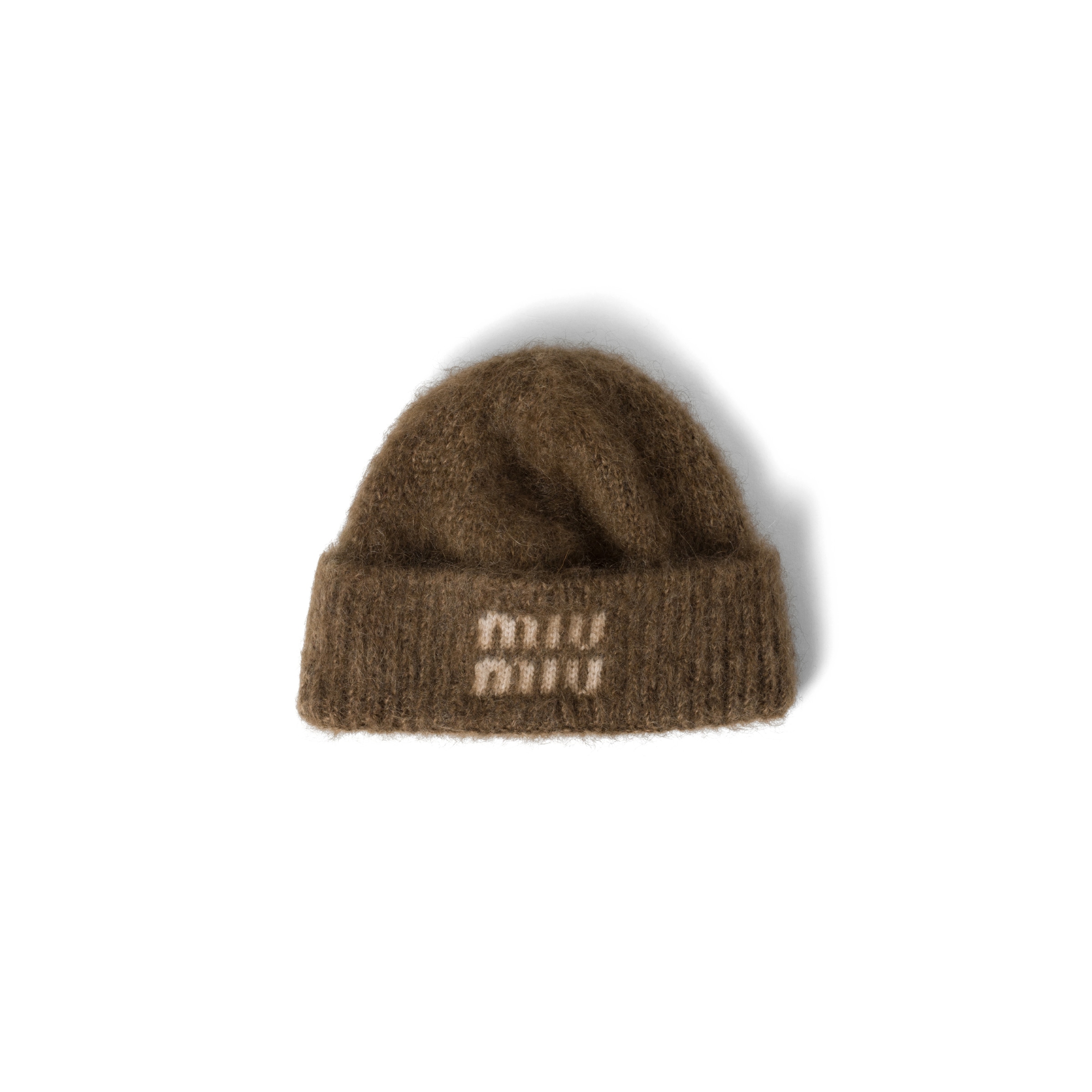 Miu Miu Mohair Beanie In Brown