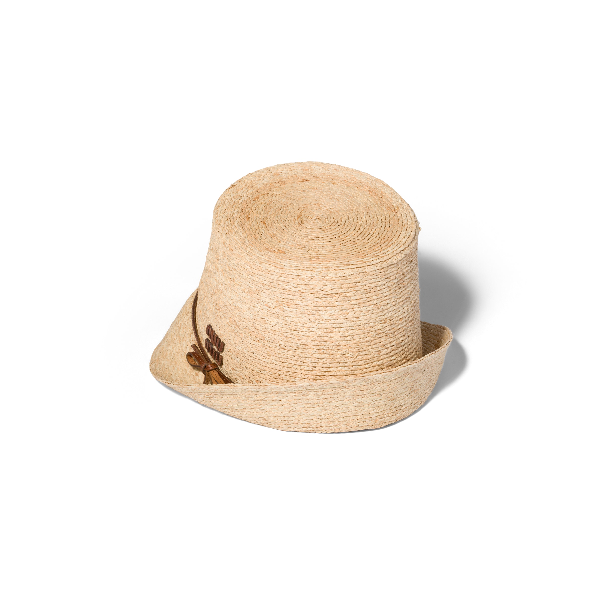 Miu Miu Sombrero De Rafia, Mujer, Beige/brandy, Talla S
