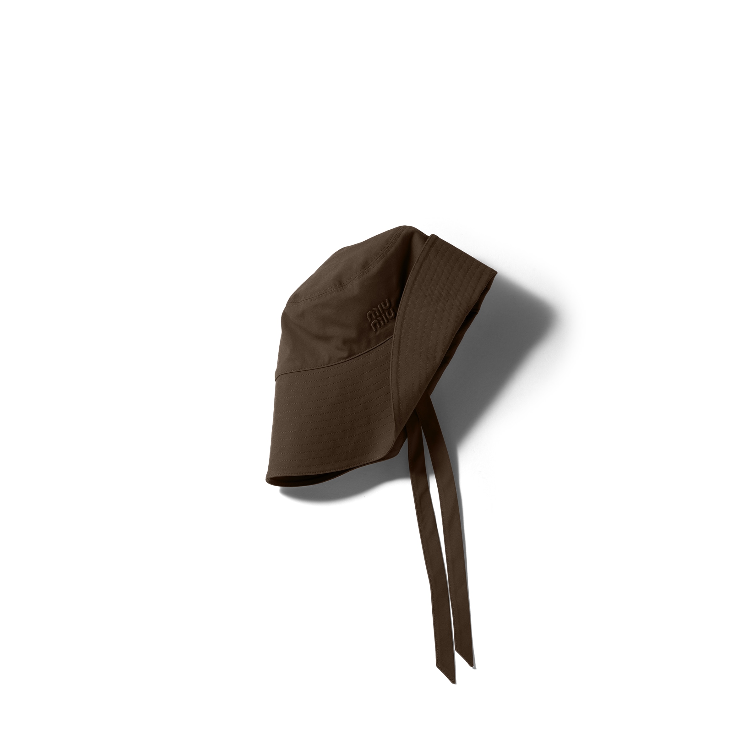 Miu Miu Wide-brimmed Poplin Bucket Hat In Green