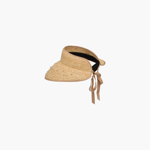 Raffia visor Tan | Miu Miu