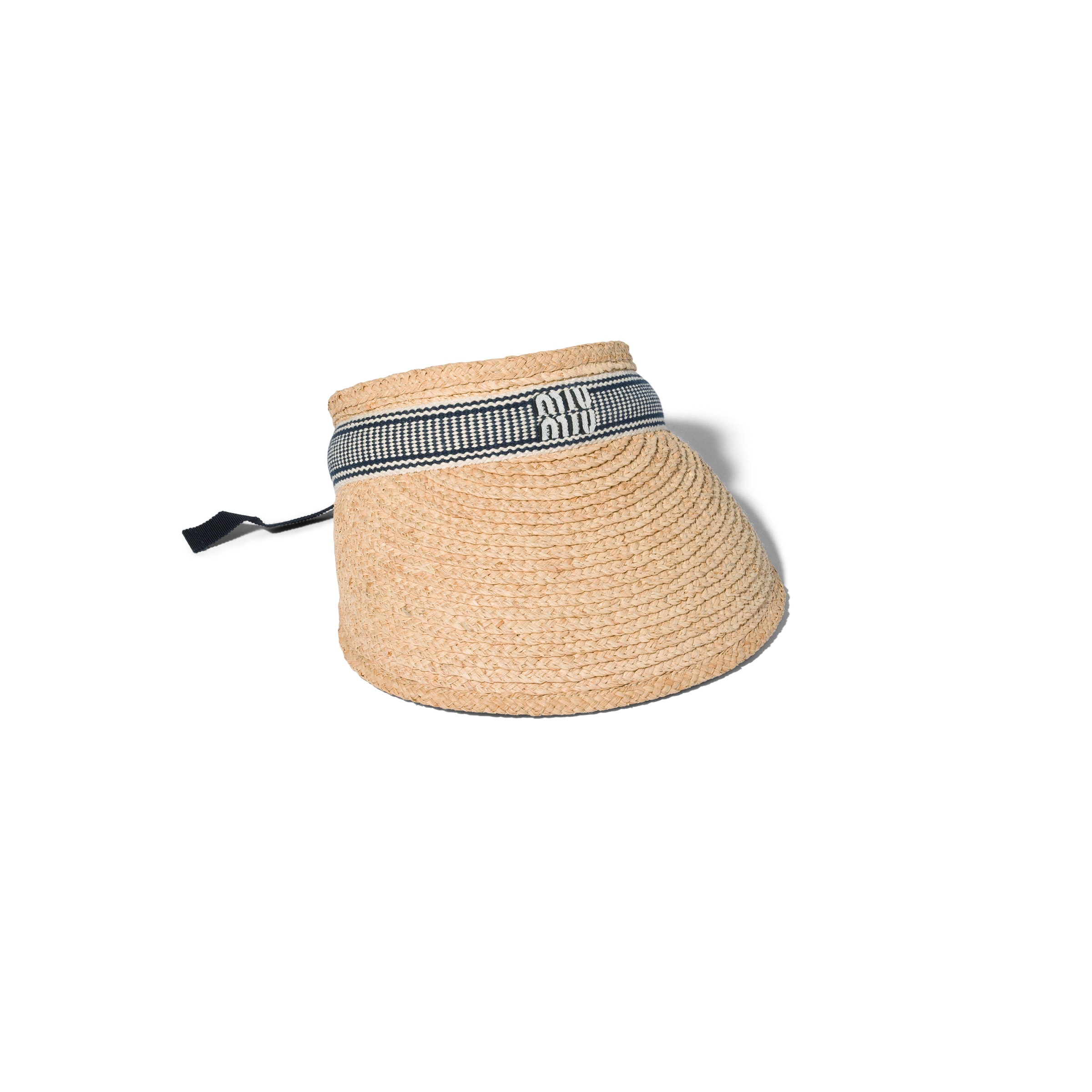 Miu Miu Rafia Visor, Woman, Natural/blue, Size S