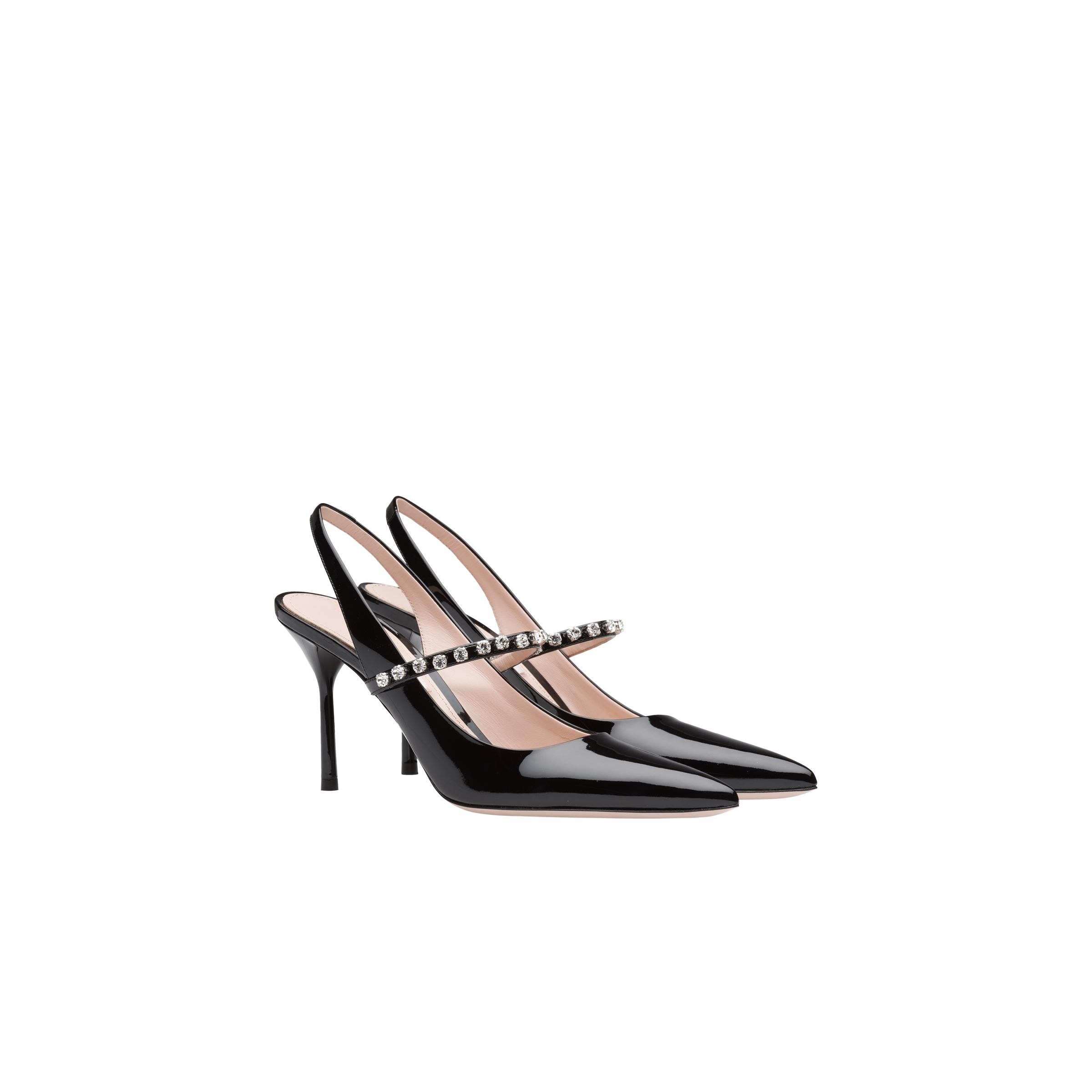 Black Patent Leather Slingback Pumps Miu Miu
