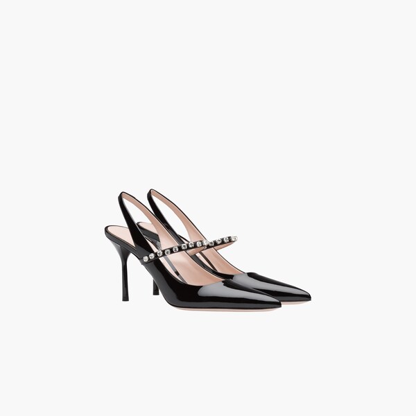 Patent leather slingback pumps clearance