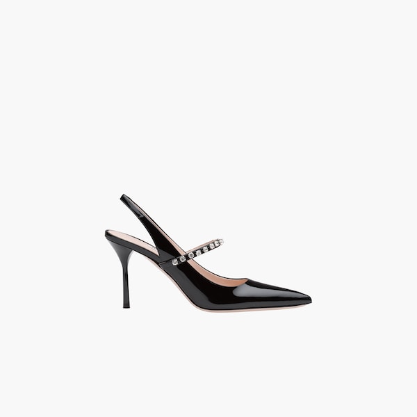 black patent slingbacks