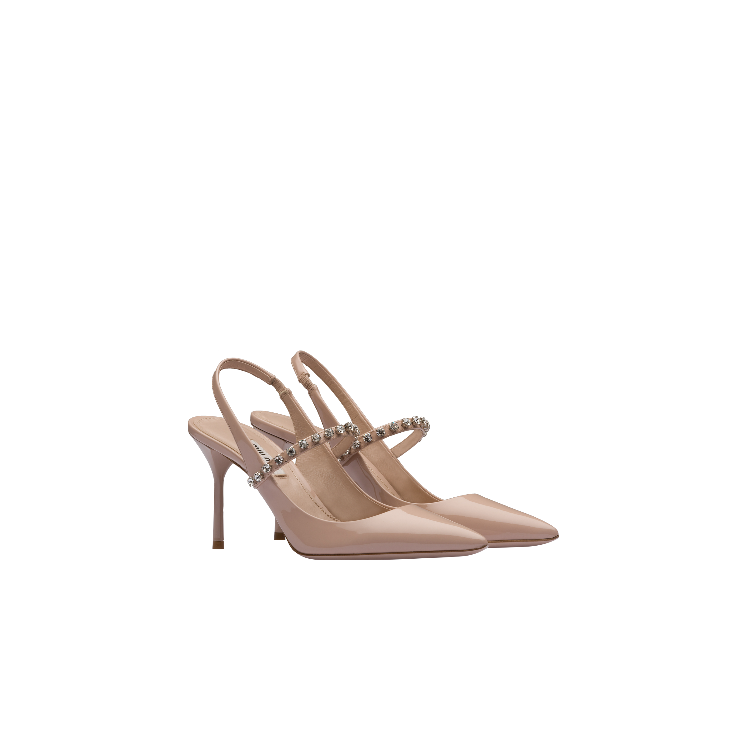 Patent leather slingback pumps Powder pink | Miu Miu