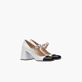 Patent leather pumps White/black | Miu Miu