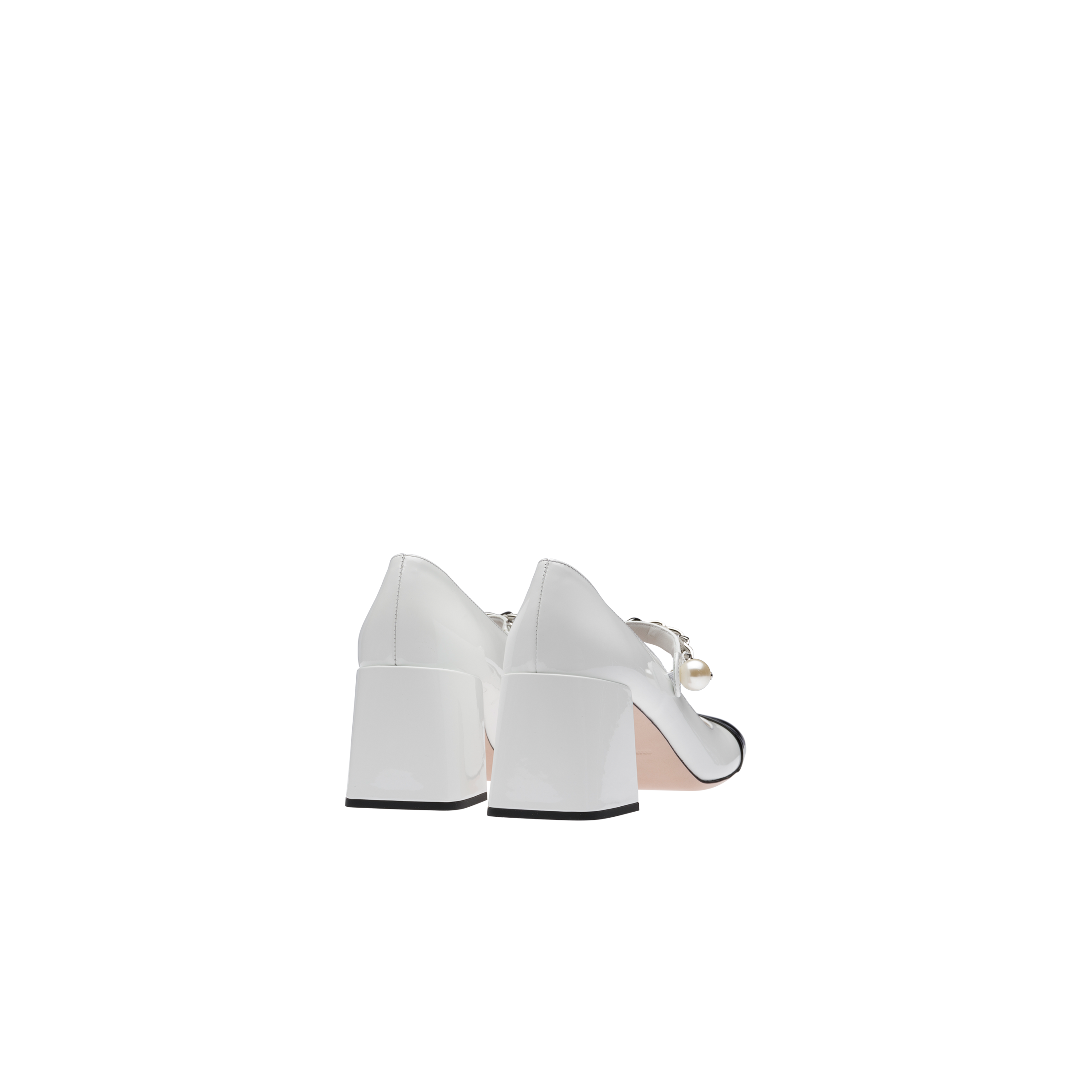 White/black Patent Leather Pumps | Miu Miu
