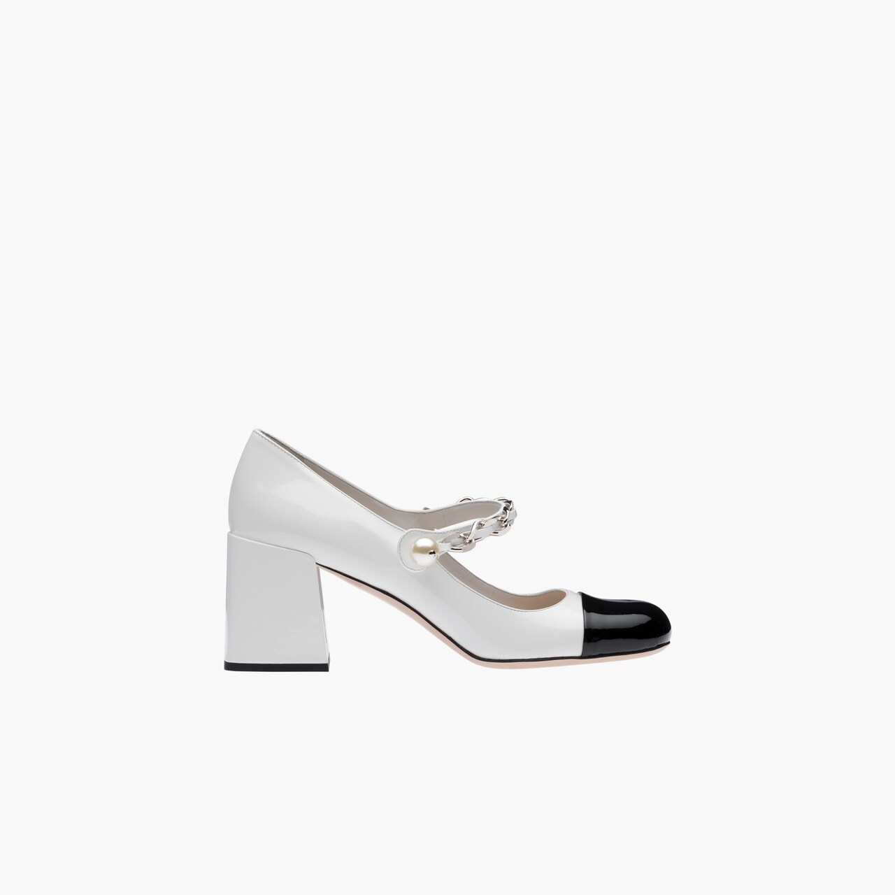 Patent leather pumps White/black | Miu Miu