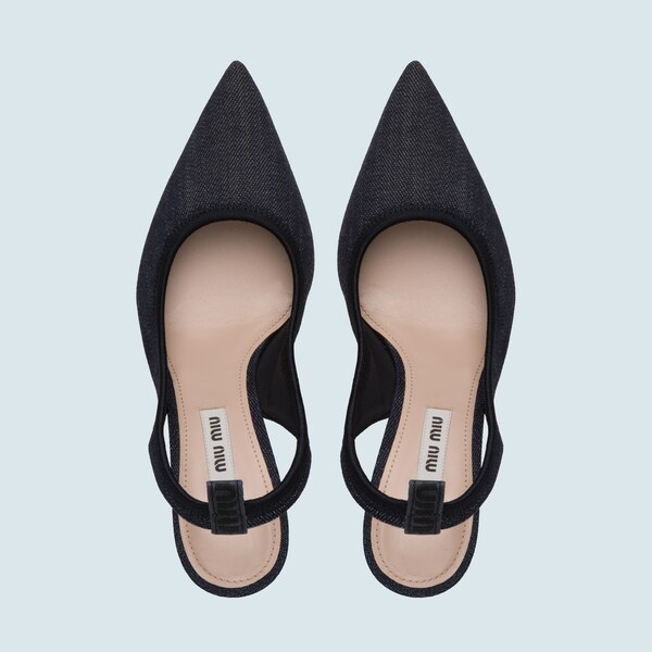 denim slingback shoes