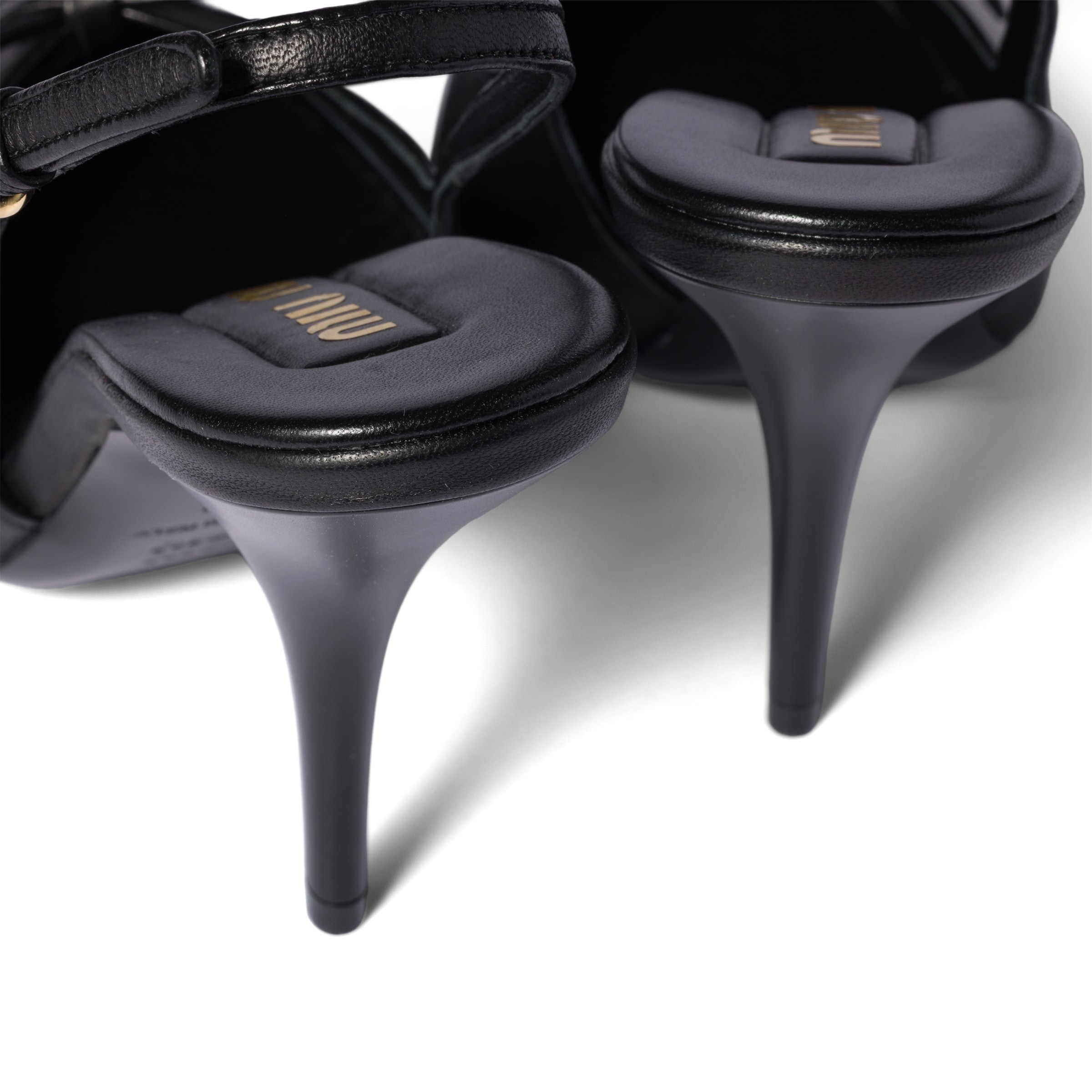 Miu Miu Chic Leather Kitten Heel Pumps With Buckle In Black