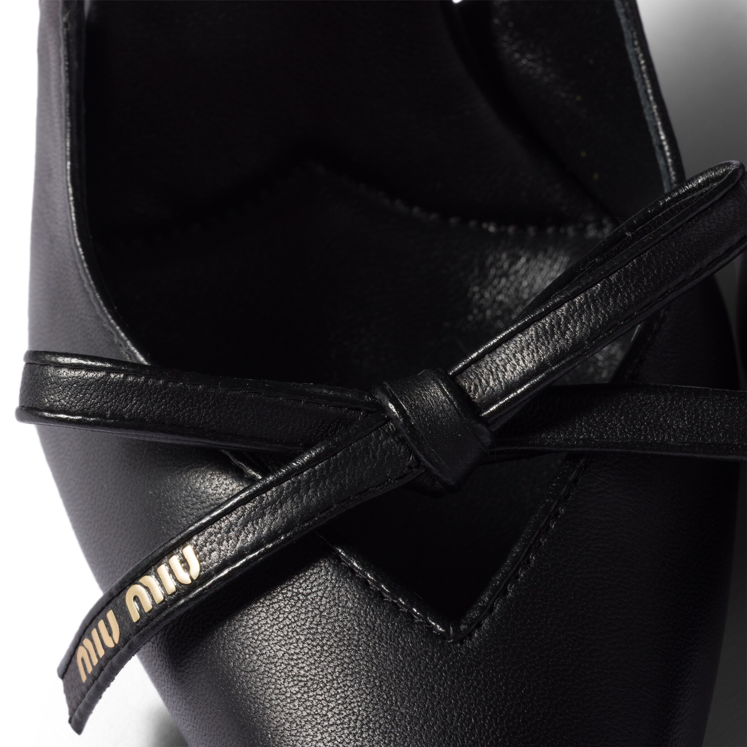 Miu Miu Chic Leather Kitten Heel Pumps With Buckle In Black