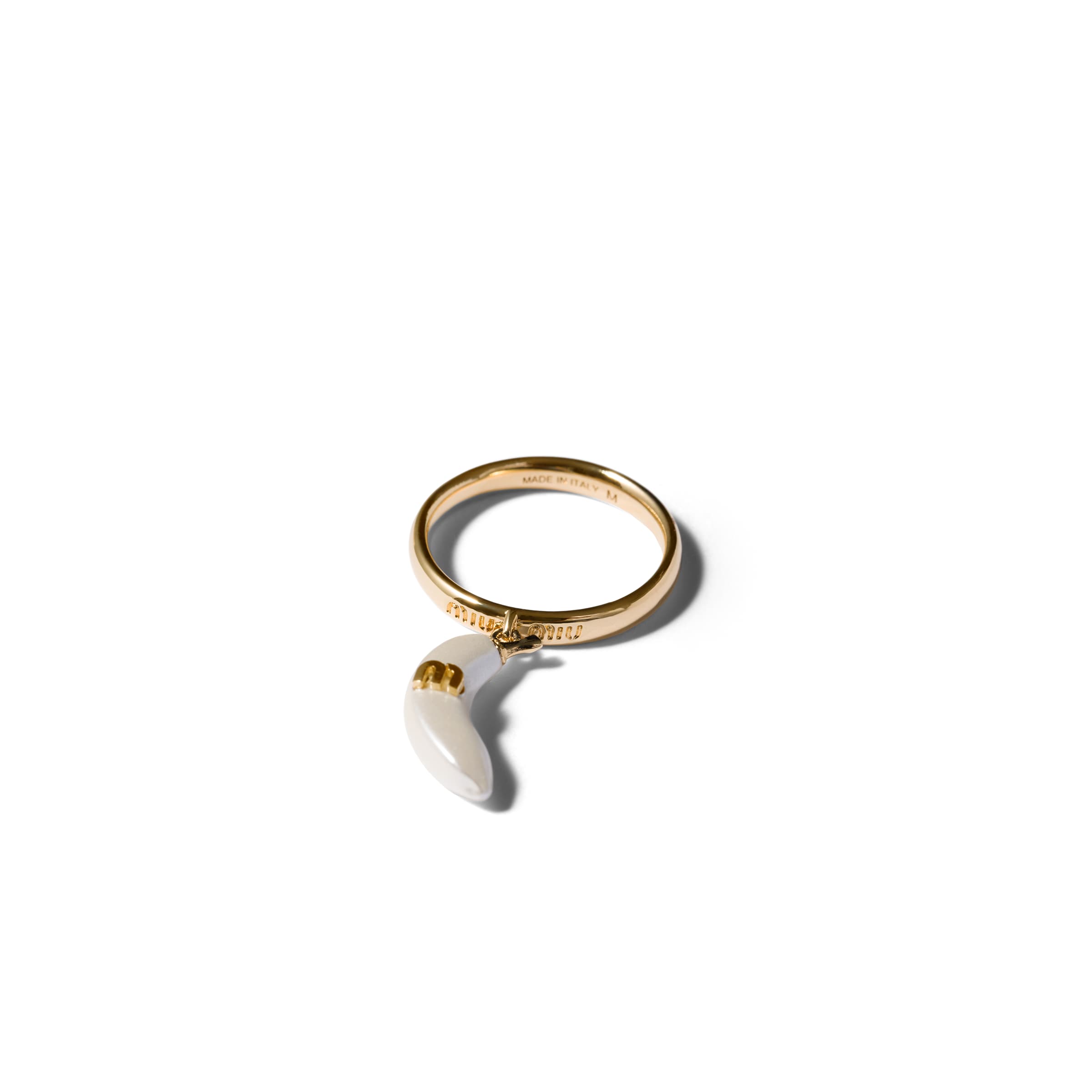 Miu Miu Metal Ring In Gold/cream