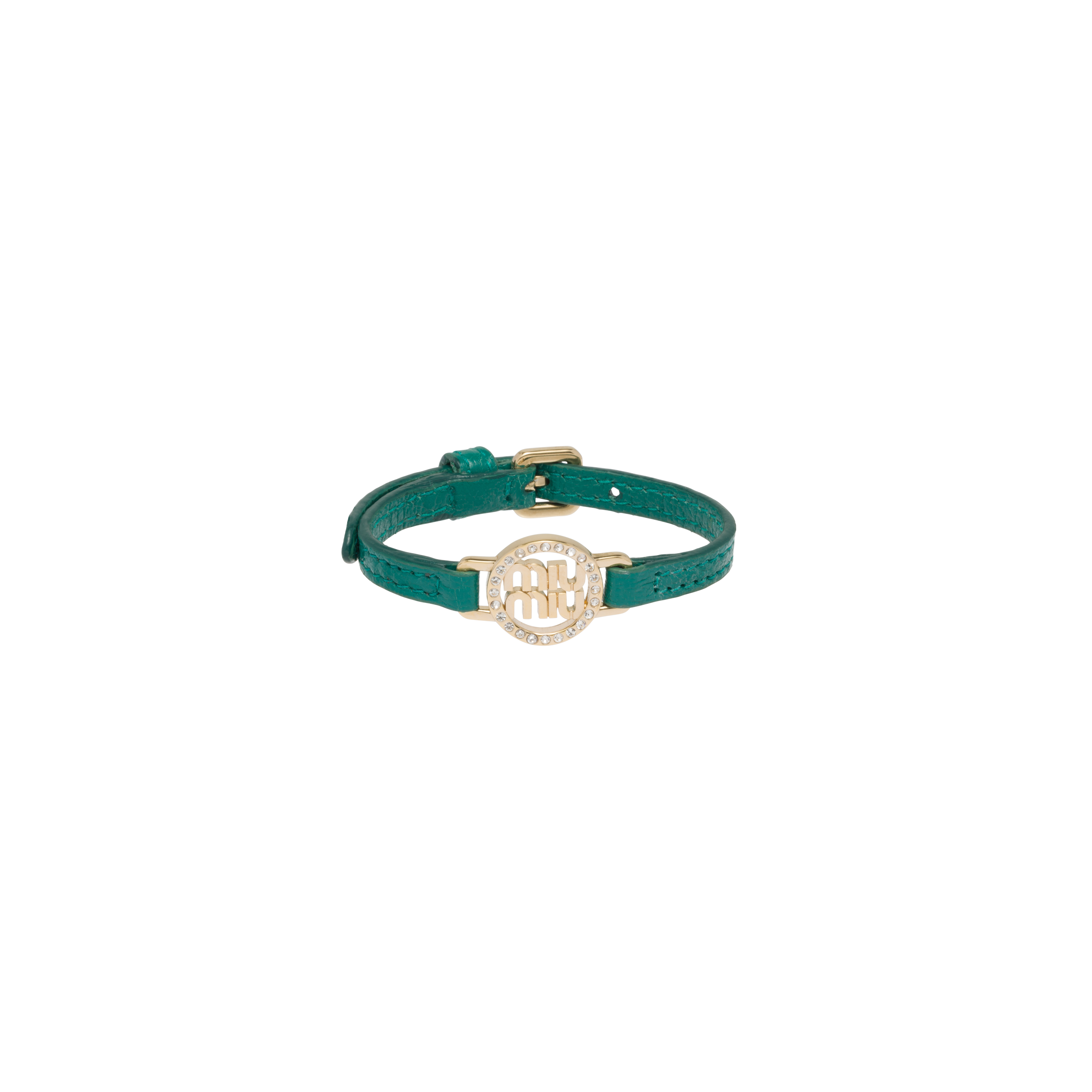 MIU MIU ミュウミュウ マドラスレザーブレスレット オパール