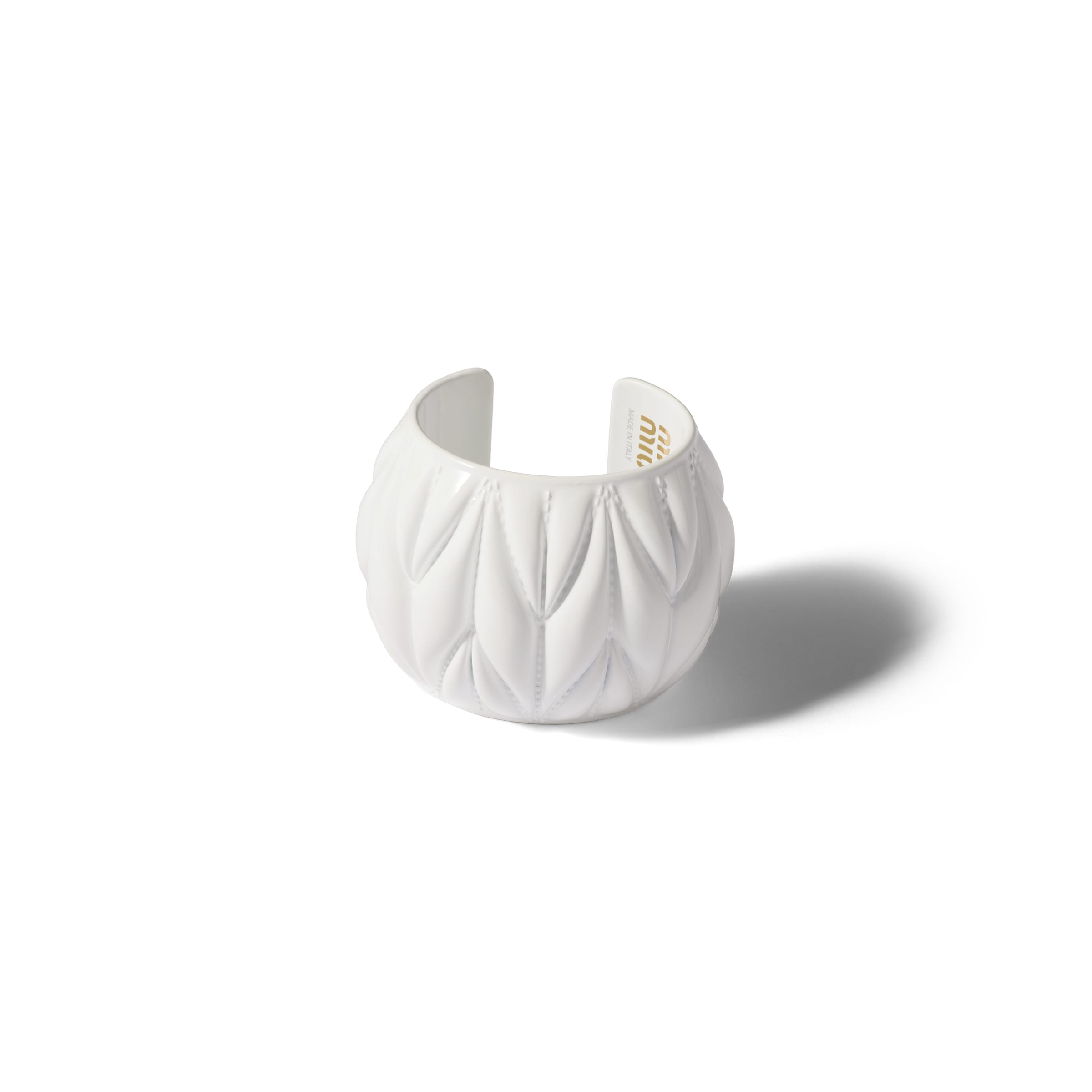 Miu Miu Bracelet With Matelassé Motif In White