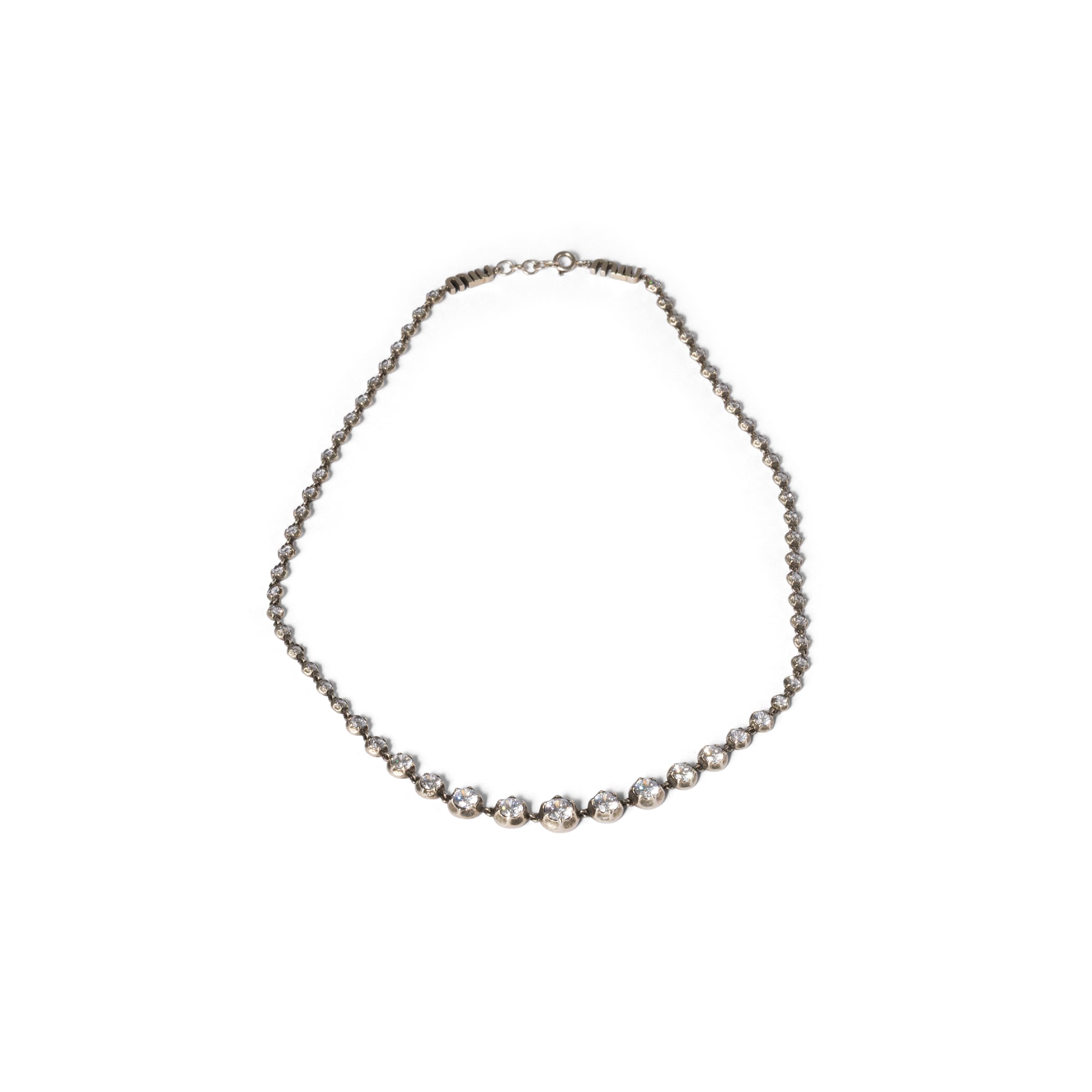 Miu Miu Collar De Metal Con Cristales, Mujer, Plateado