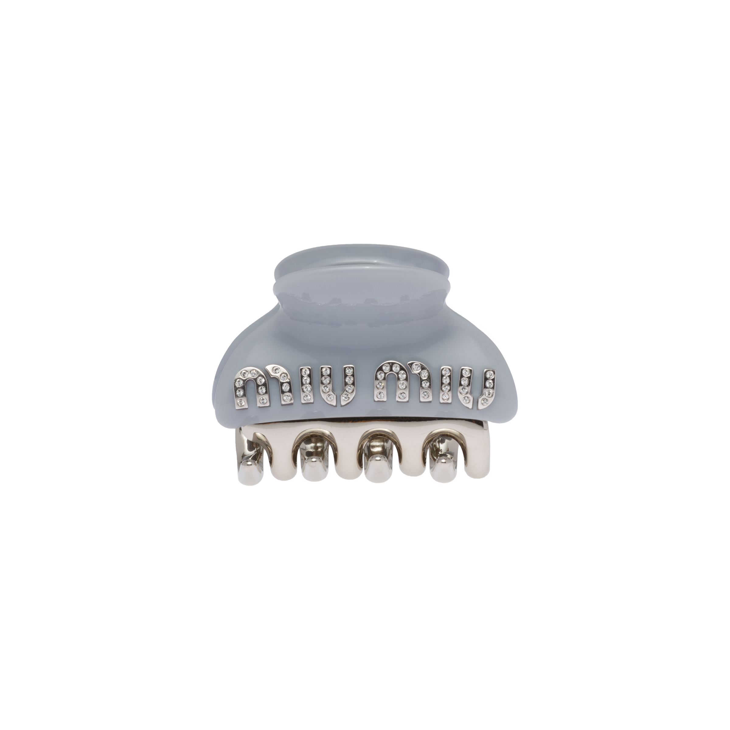 Miu Miu Plexiglas And Metal Hair Clip In Astral/crystal