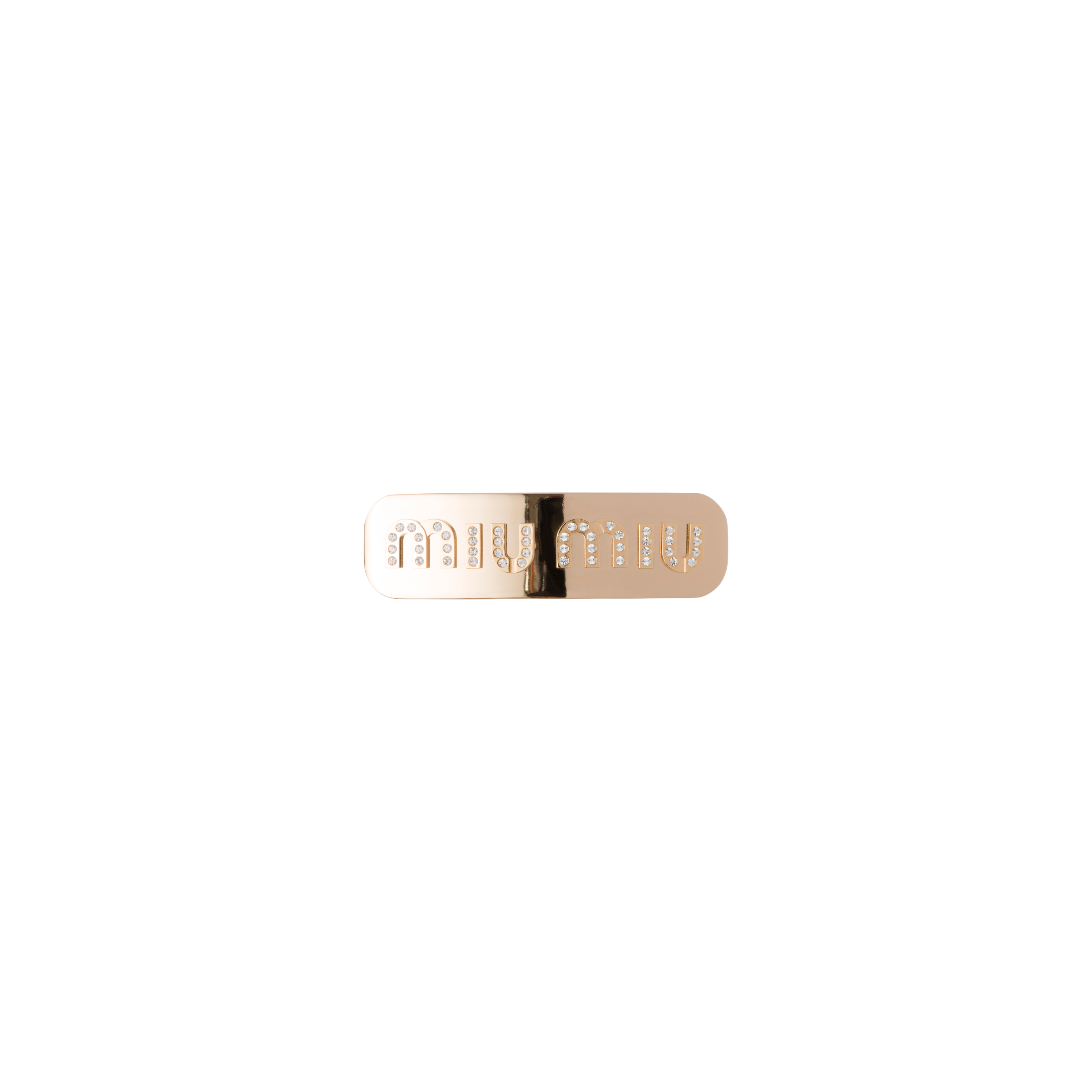 Miu Miu Gold Crystal Logo Hair Clip Miu Miu Hair clip Barrette 5IF2182DTUF0056 Gold Plated NEW  main image 2