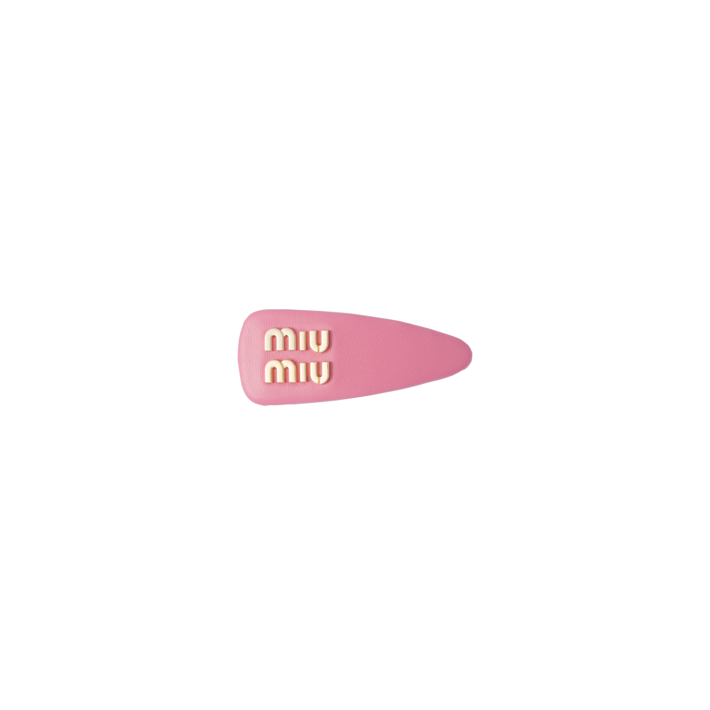 Miu Miu Nappa Leather Hair Clip In Pink