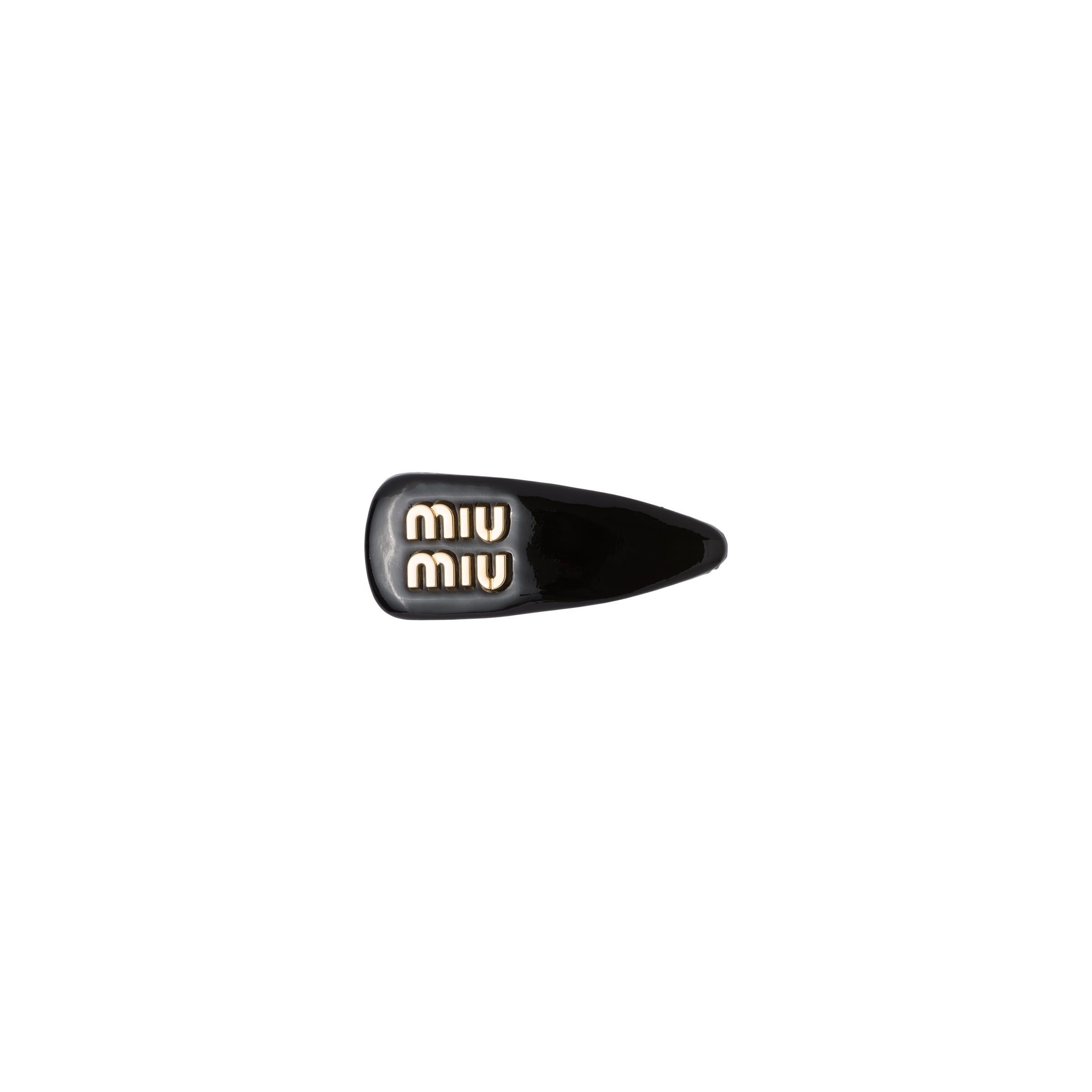 Miu Miu Patent Leather Hair Clip In Briarwood