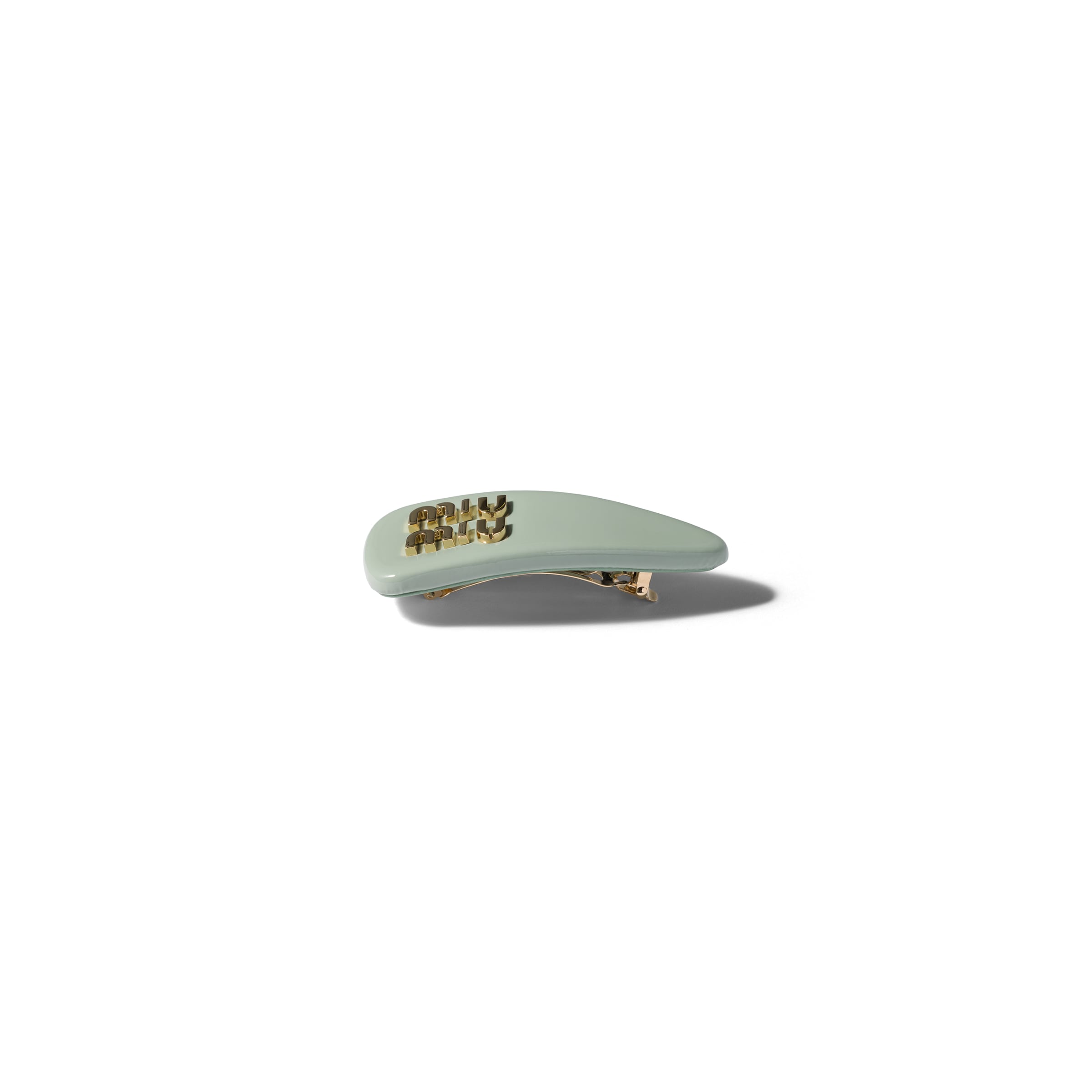 Patent Leather Hair Clip, Woman, Powder Blue