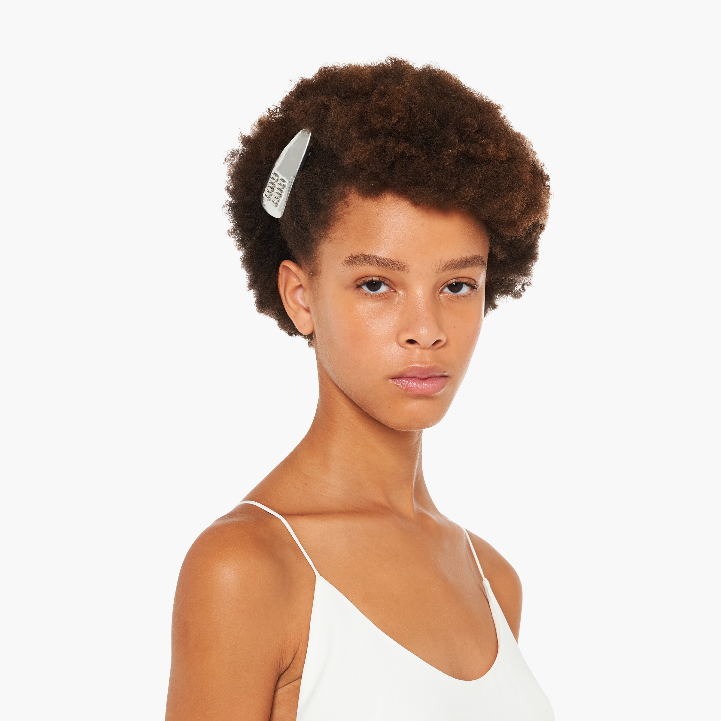 Silver Fabric hair clip MIU MIU