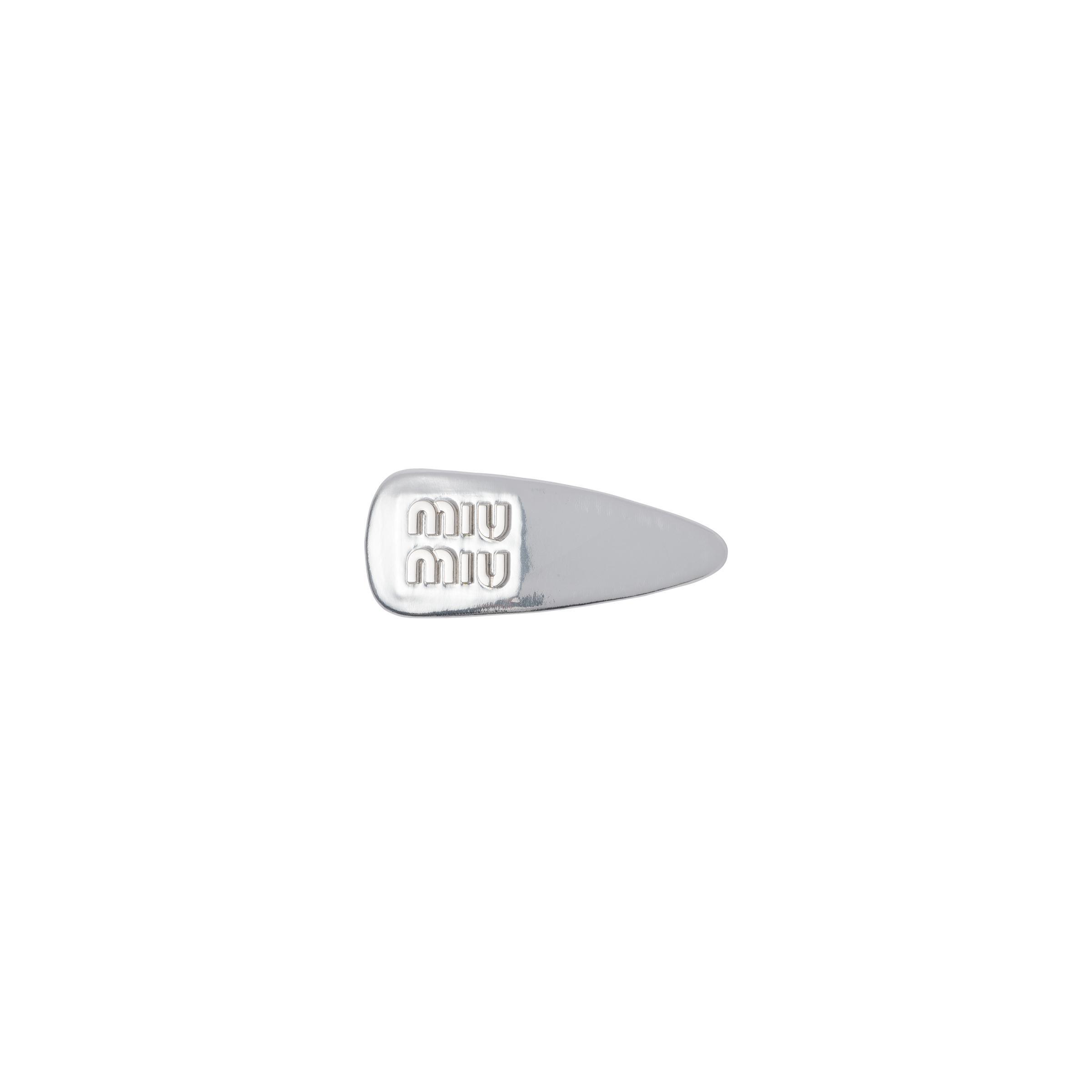 Miu Miu Fabric Hair Clip In Silver