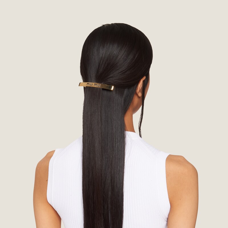 Gold Metal Hair Clip Miu Miu